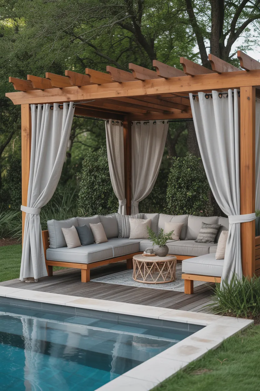 Add a Poolside Pergola for Shade and Style