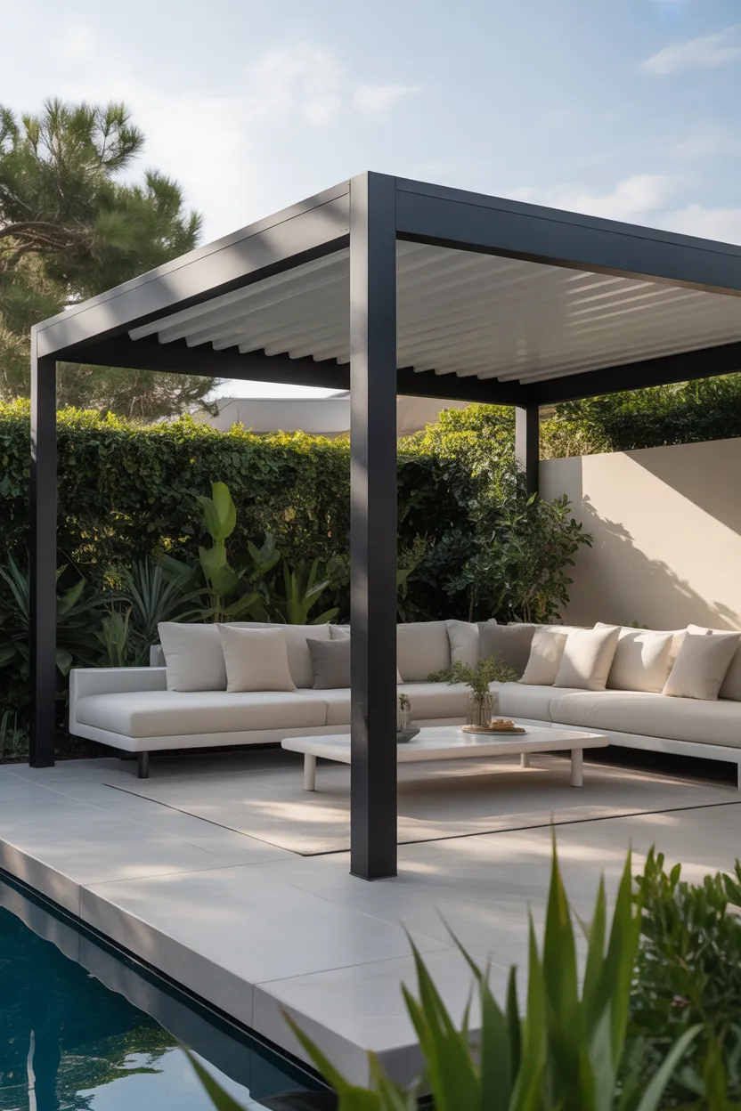 Black Aluminum Pergola Roof