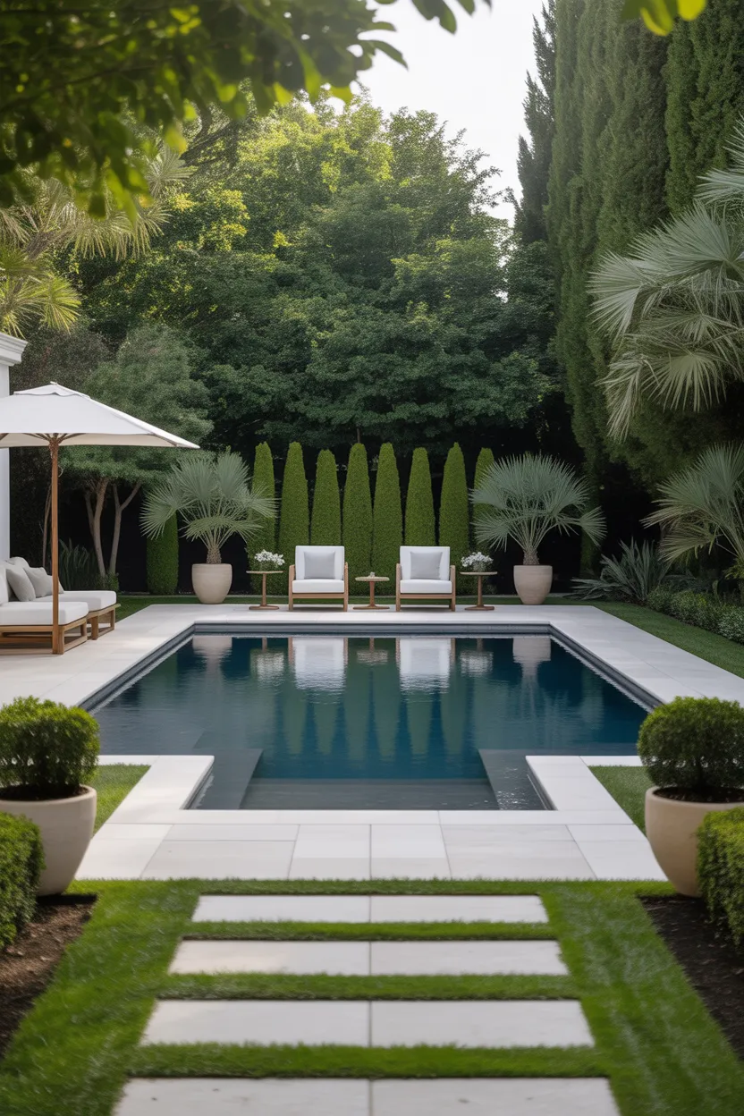 Frame the Pool With Symmetrical Landscaping