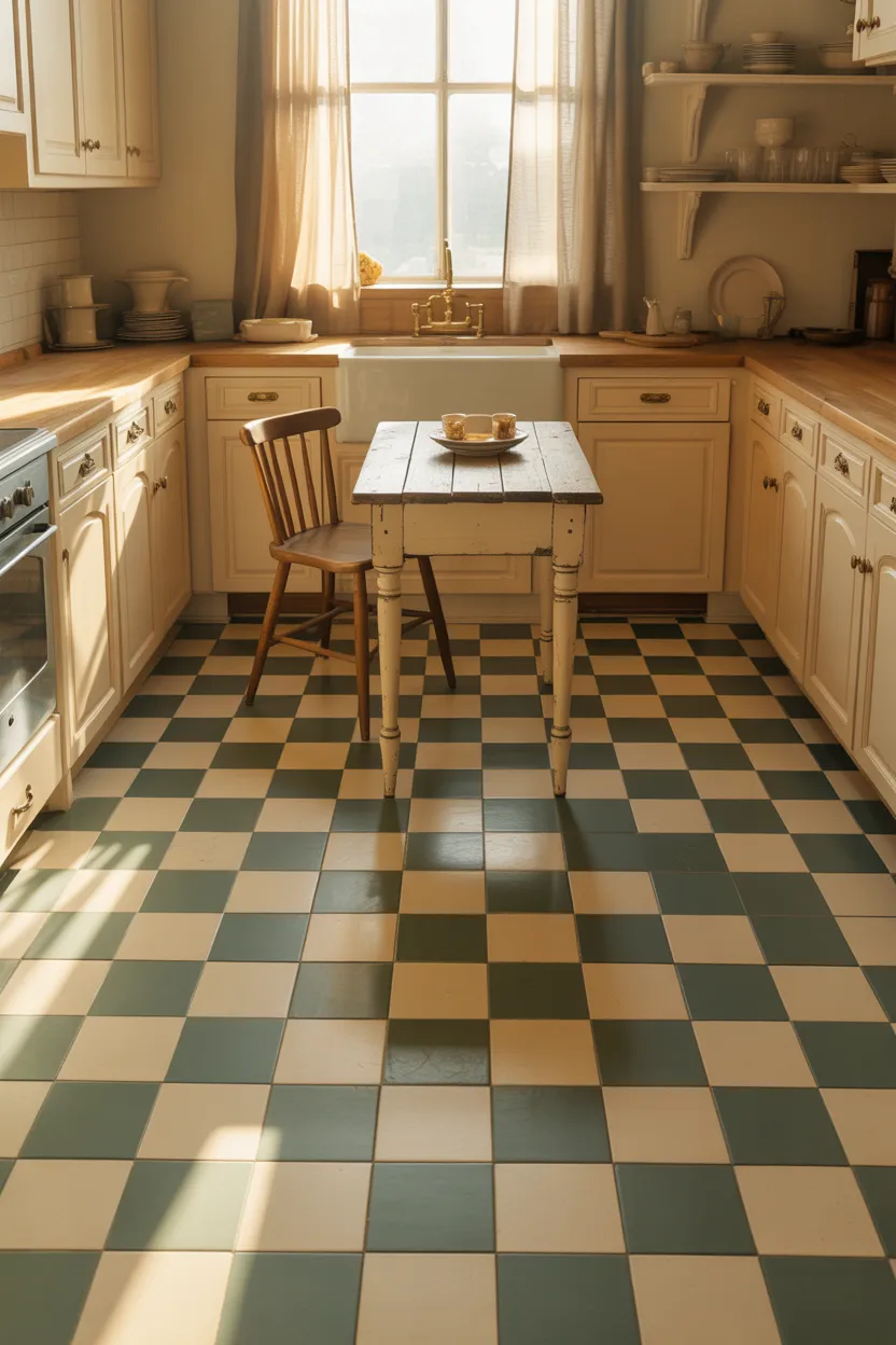 Bring in a Soft Checkerboard Floor