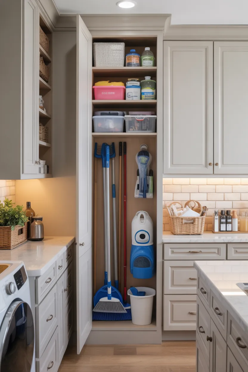 Build in a Broom and Cleaning Closet