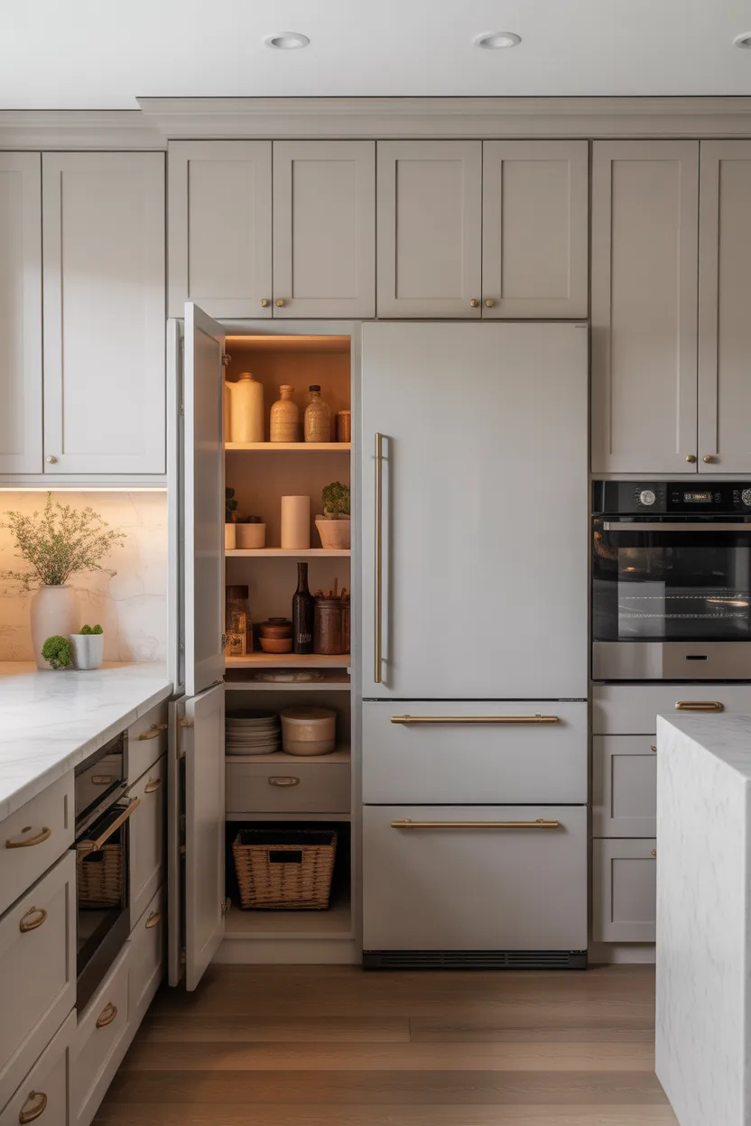 Hidden Pantry Behind The Refrigerator Wall