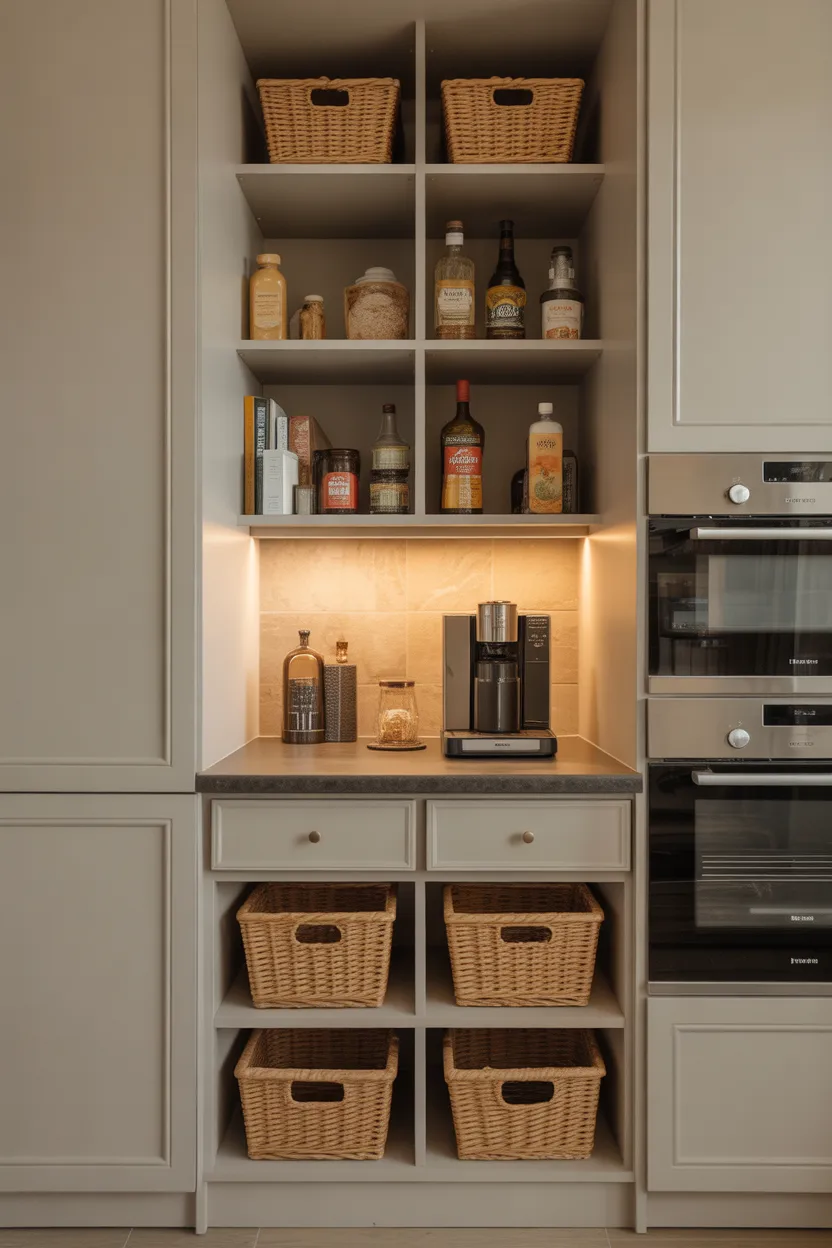 Hidden Pantry With Counter Space Inside