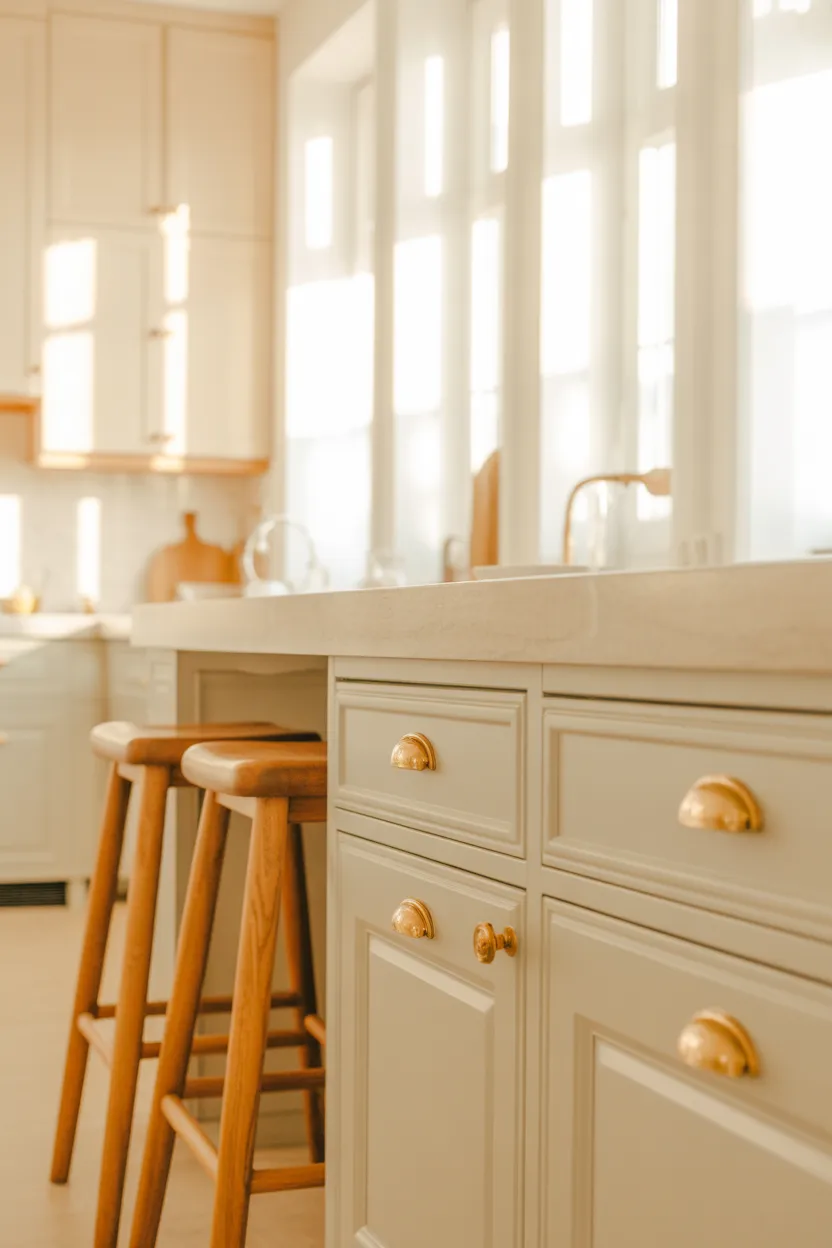 Soft White Kitchens With Warm Accents