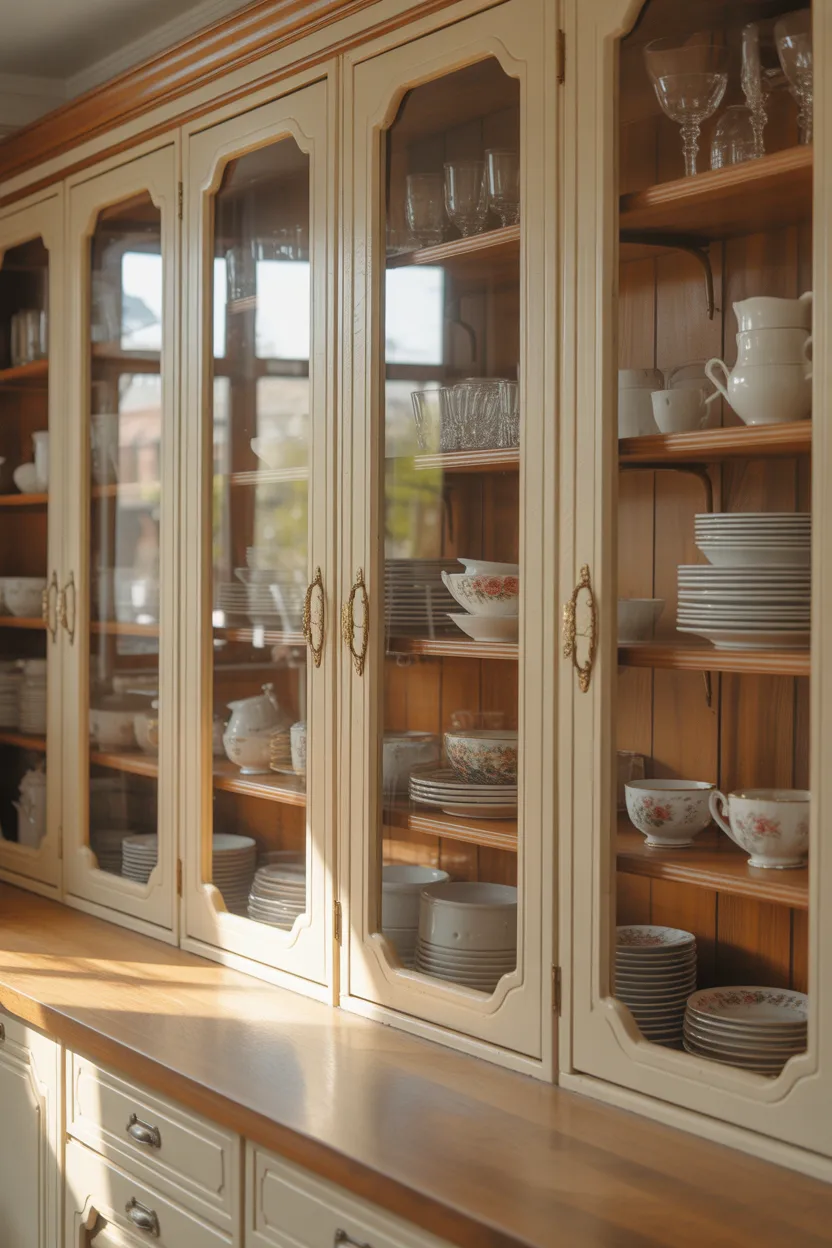 Use Glass Front Cabinets for Classic Detail