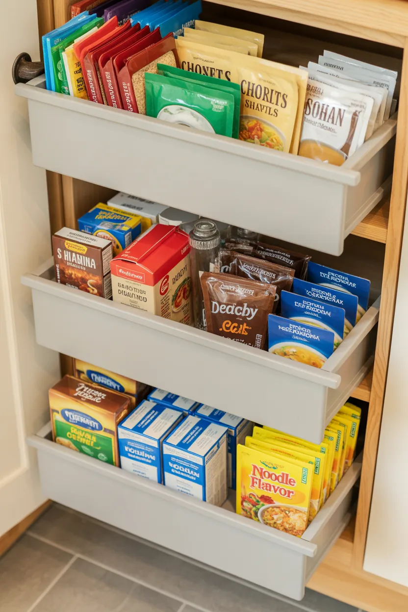 Use Pull-Out Bins for Small Packets