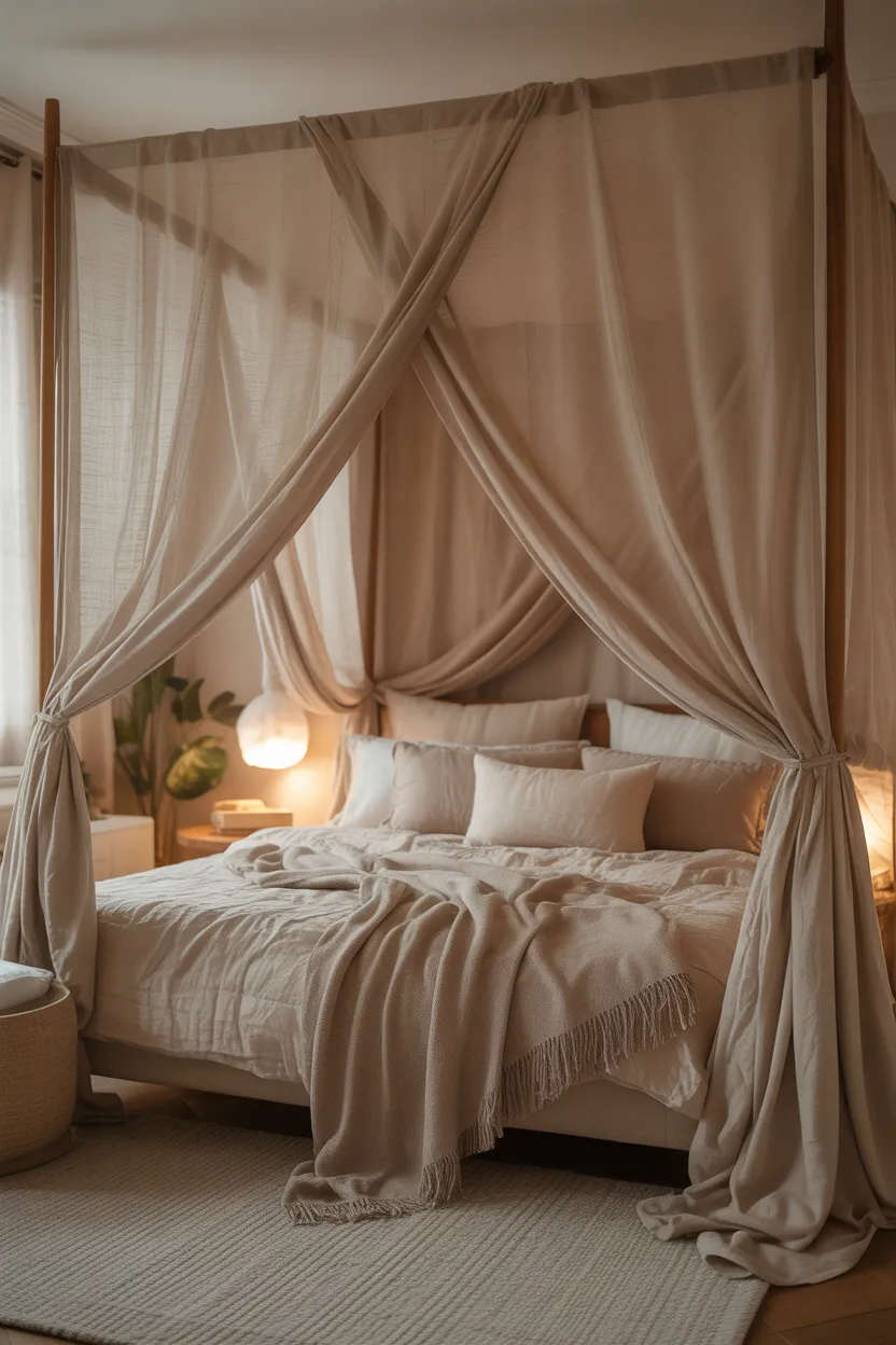 Use a Canopy or Soft Bed Draping