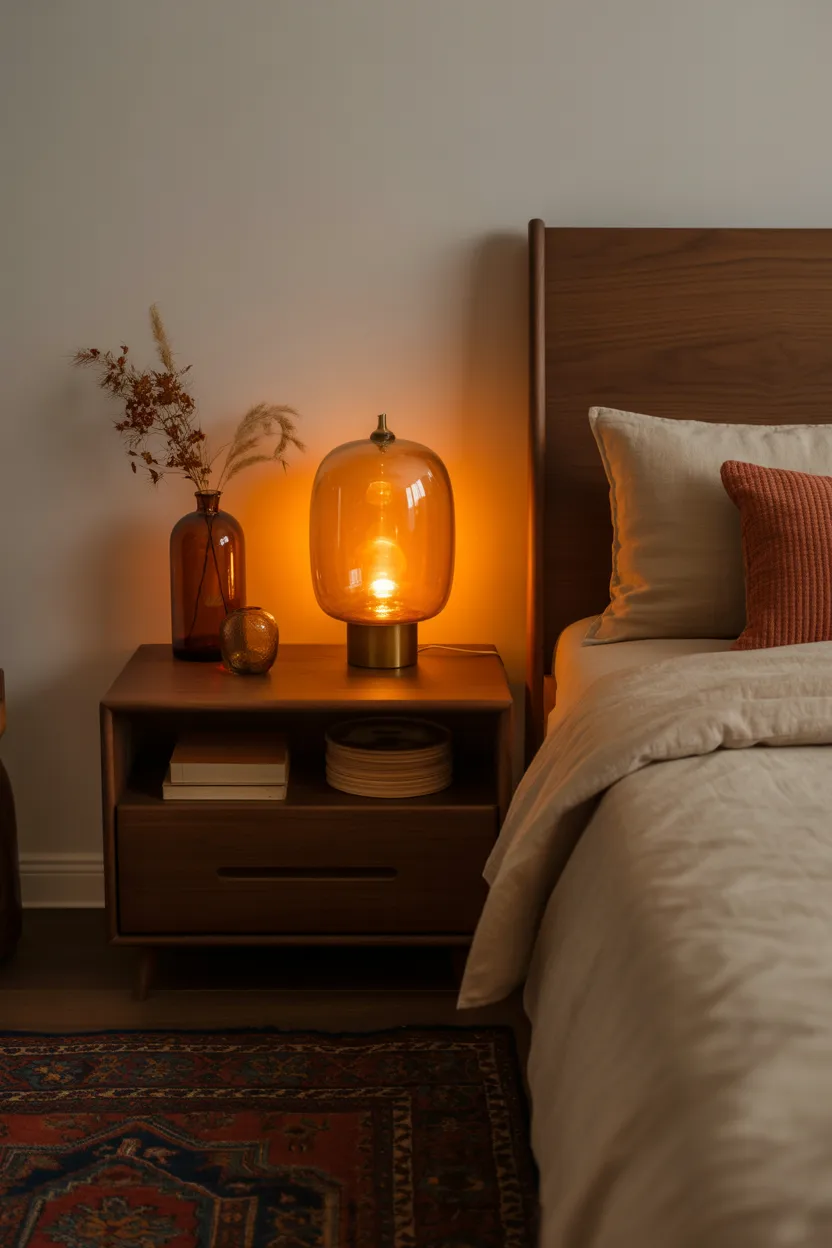 Amber Glass Lamps for a Warm Glow