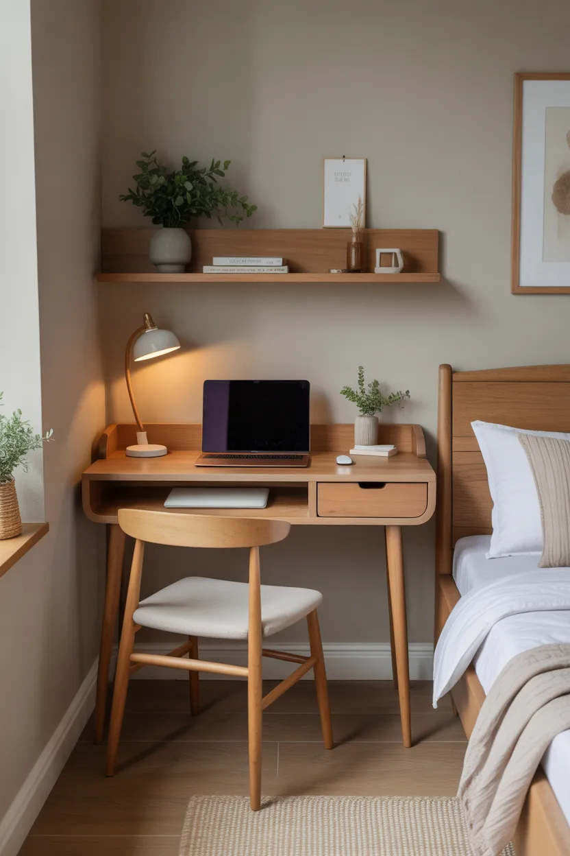 Compact Wooden Desk for Small Spaces