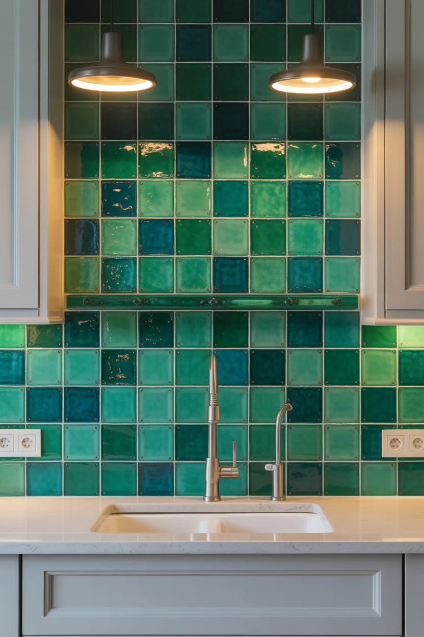 Emerald Green Backsplash Tiles