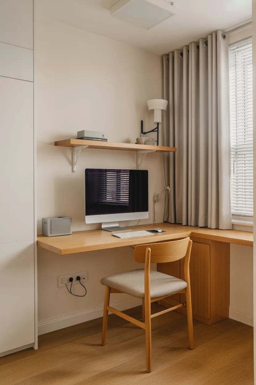 Floating Wooden Wall Desk