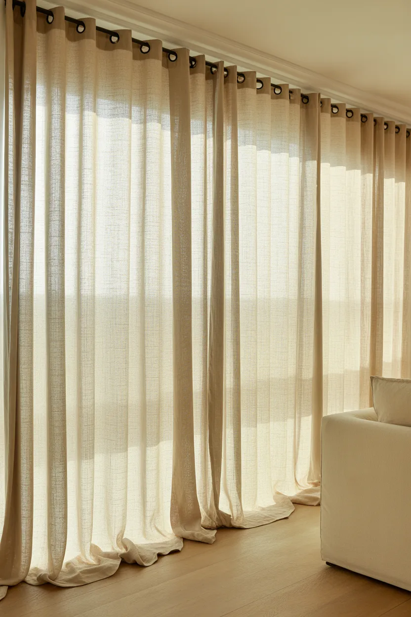 Floor-Pooling Curtains