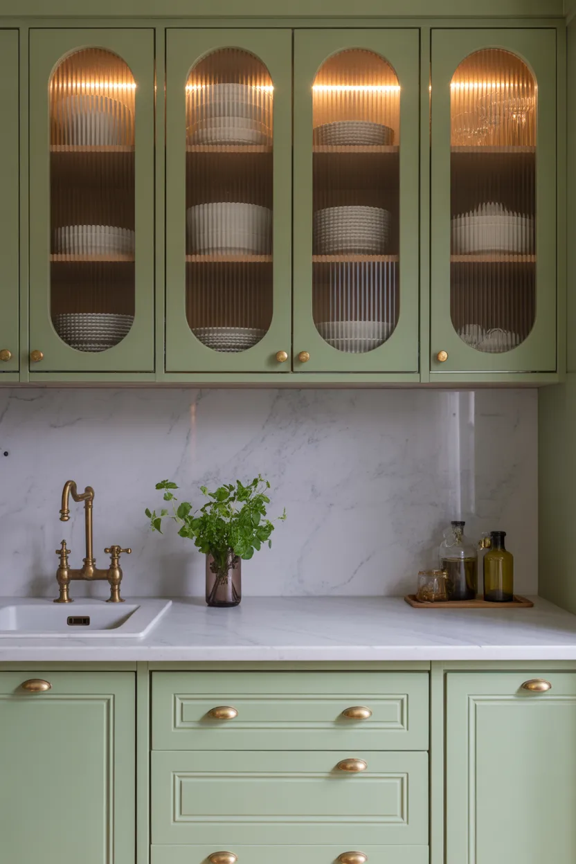 Glass Front Upper Cabinets
