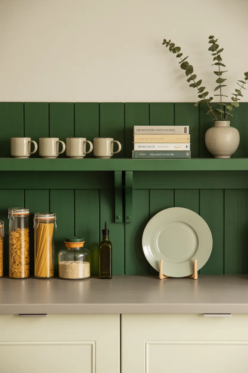 Green Open Shelving