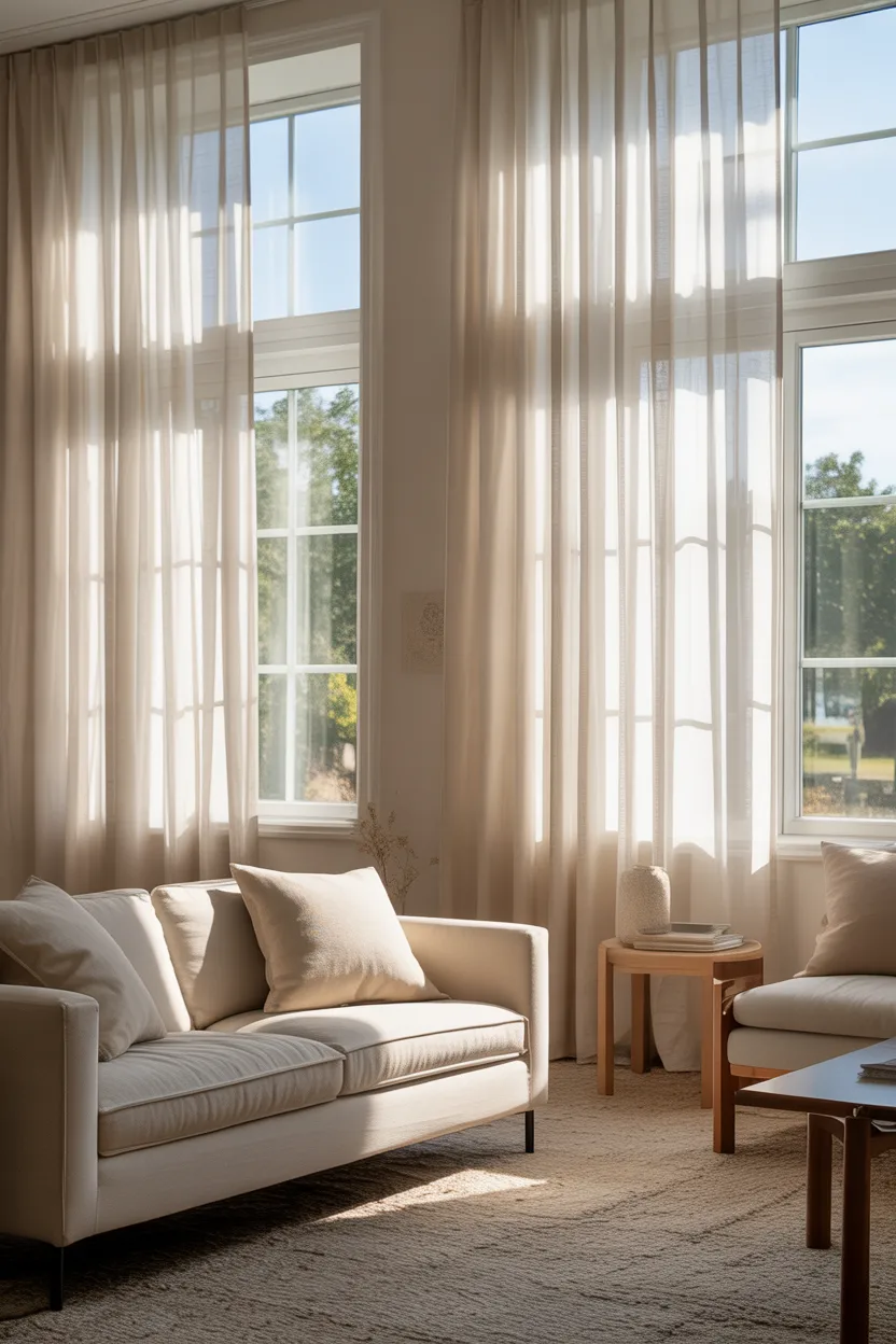 Hang Sheer Curtains for Soft Light