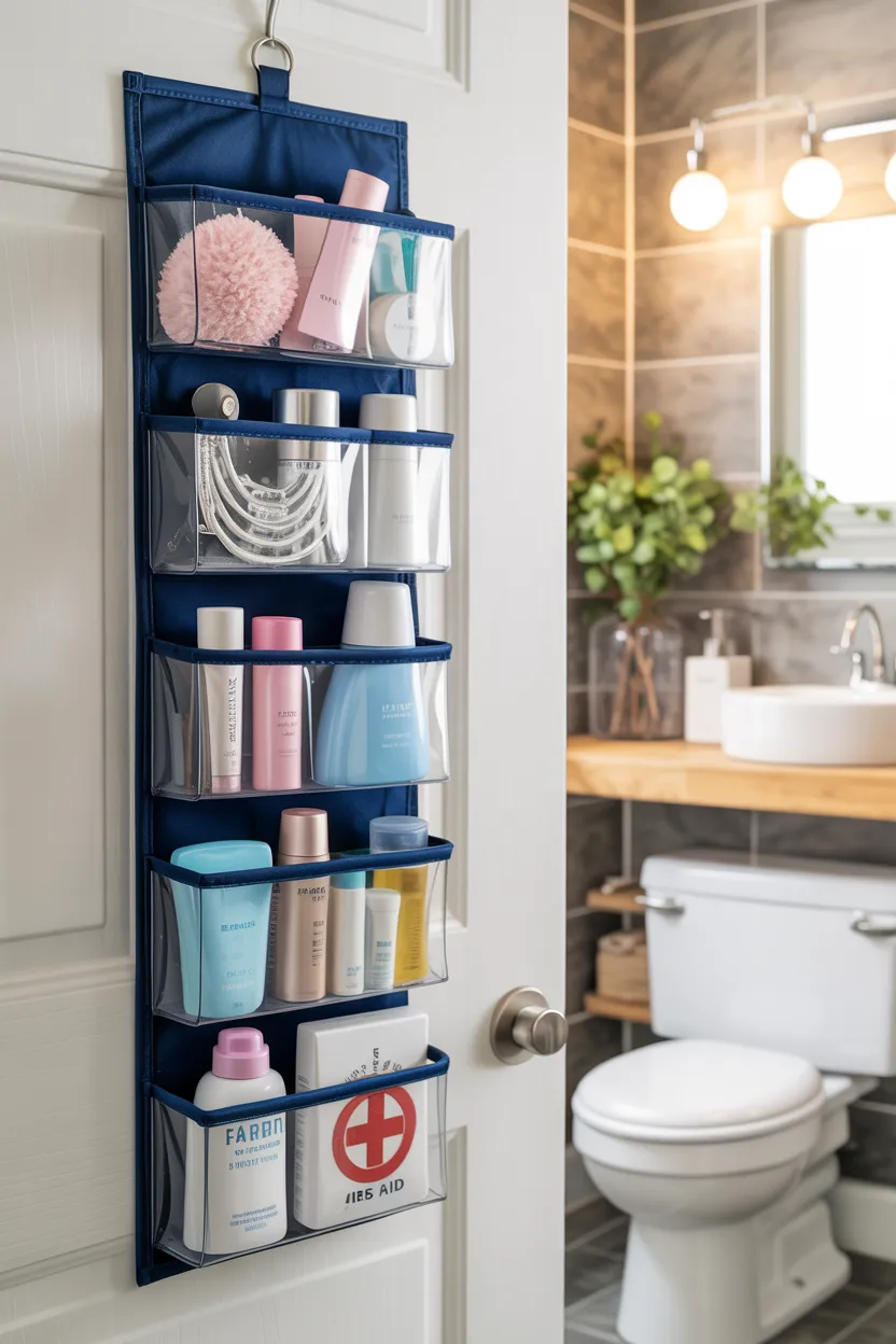 Hang a Pocket Organizer on the Back of the Door