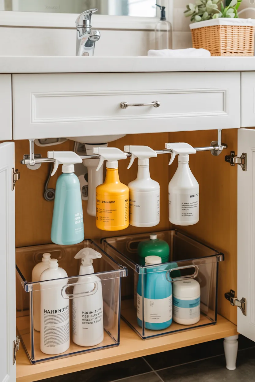 Install a Tension Rod Under the Sink