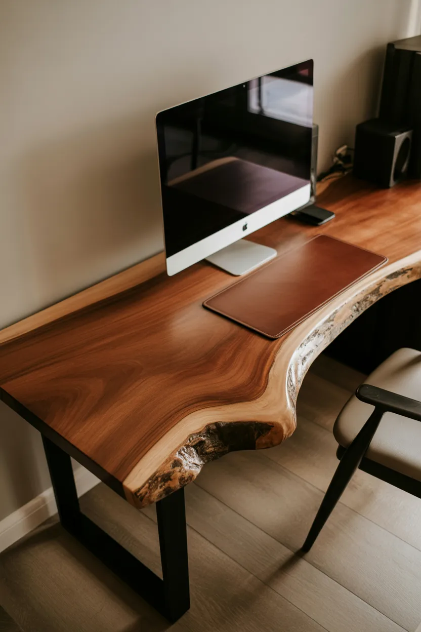 Live Edge Wooden Computer Desk