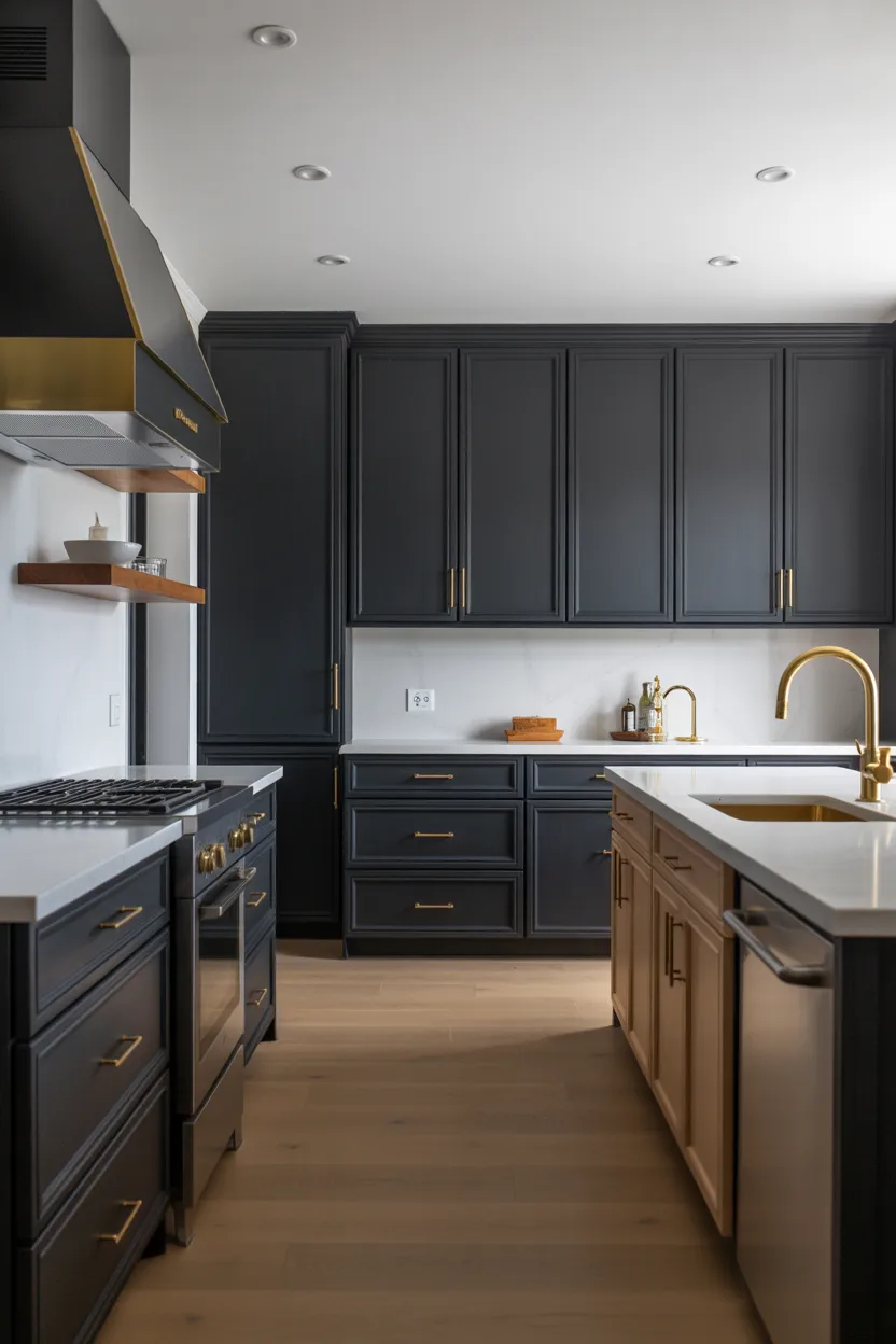 Matte Black Features with Brass Hardware