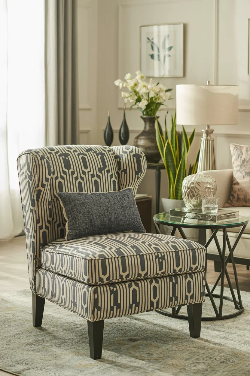 Accent Chairs in Textured Fabrics