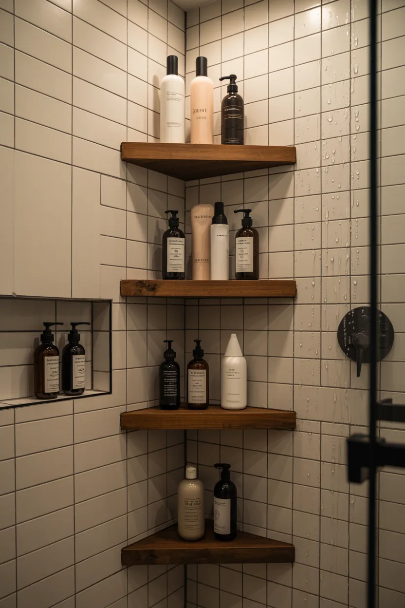 Swap Your Shower Caddy for a Corner Shelf
