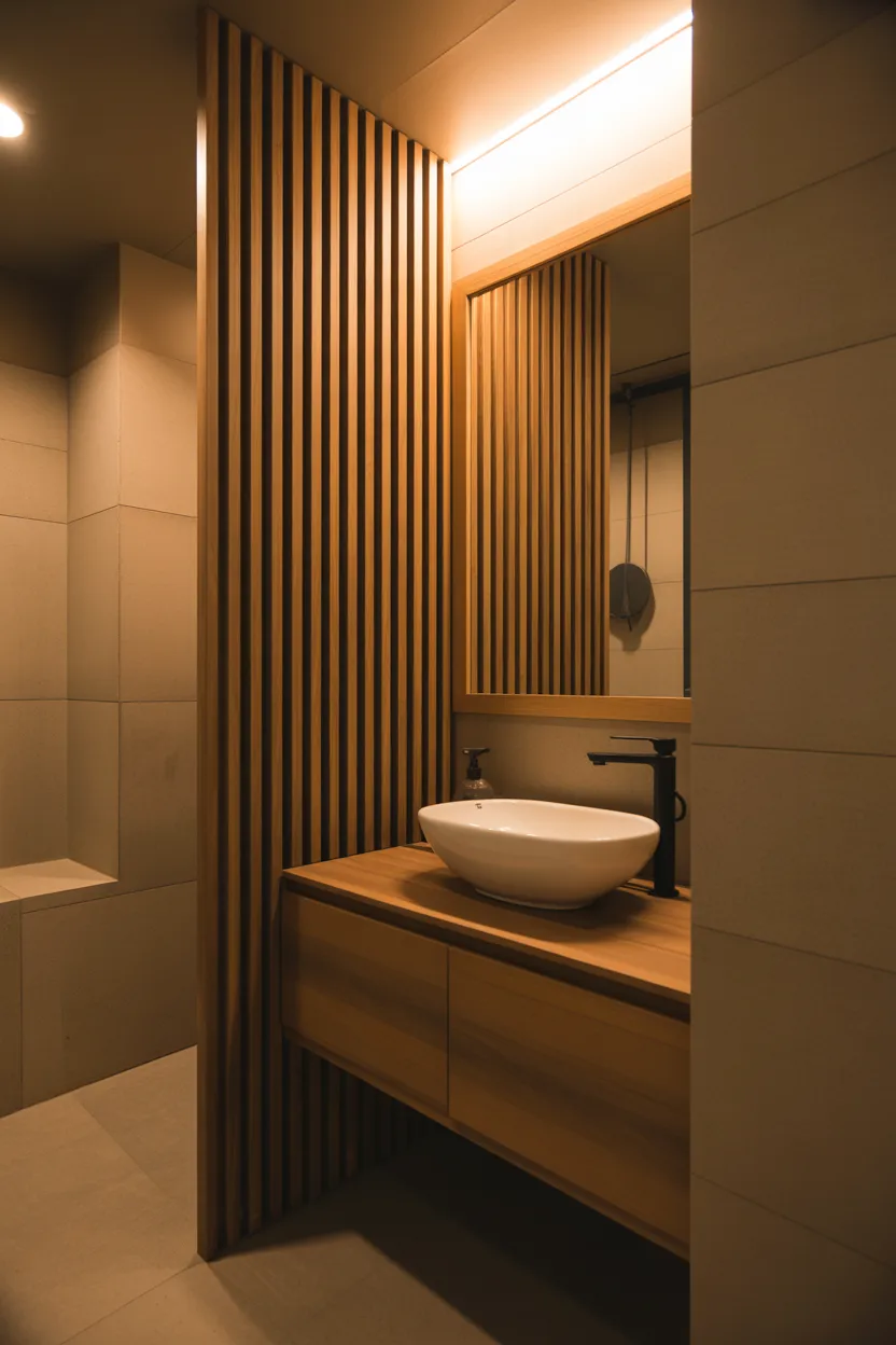 Warm Wood Slat Accents