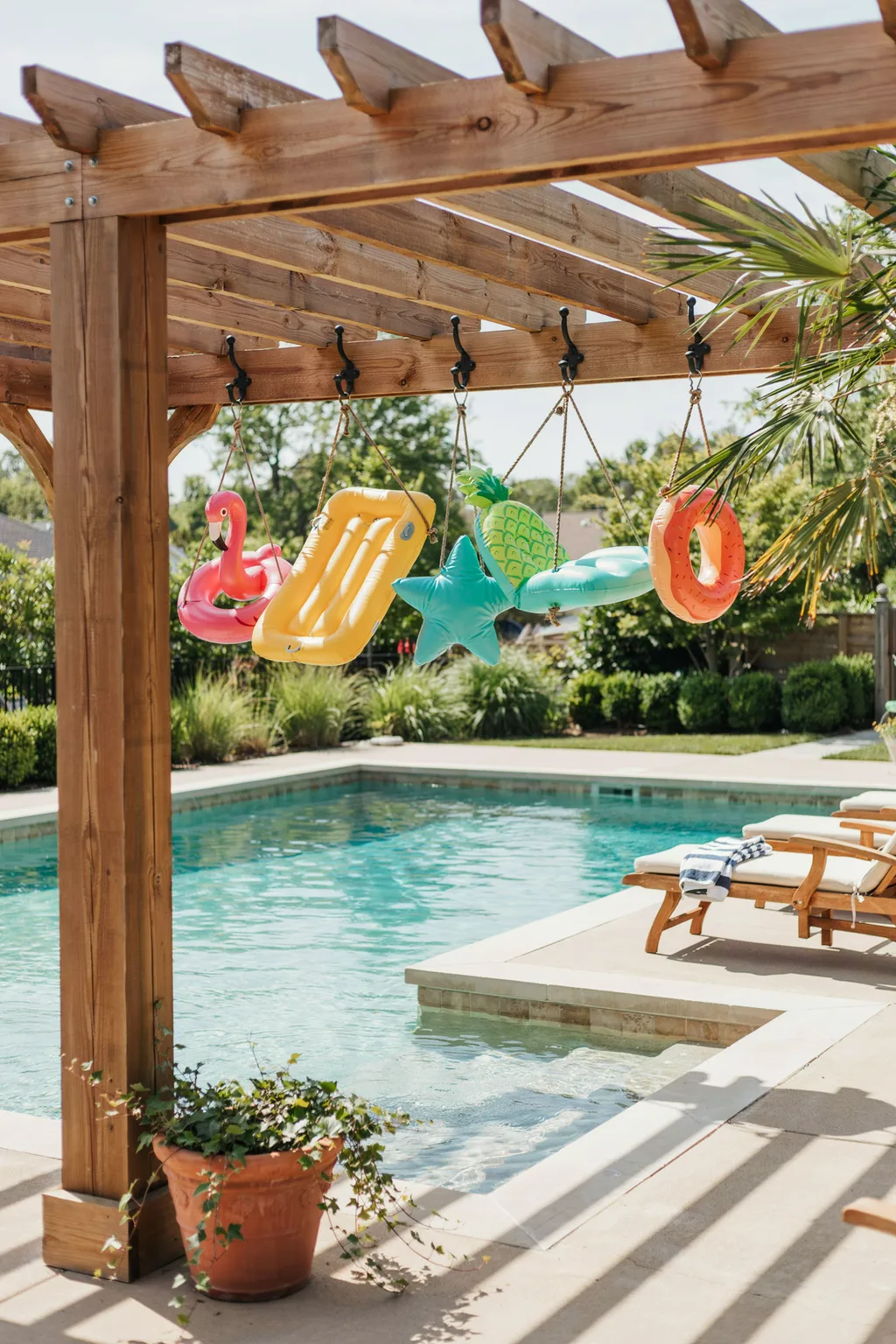 A Cedar Pergola Float Holder