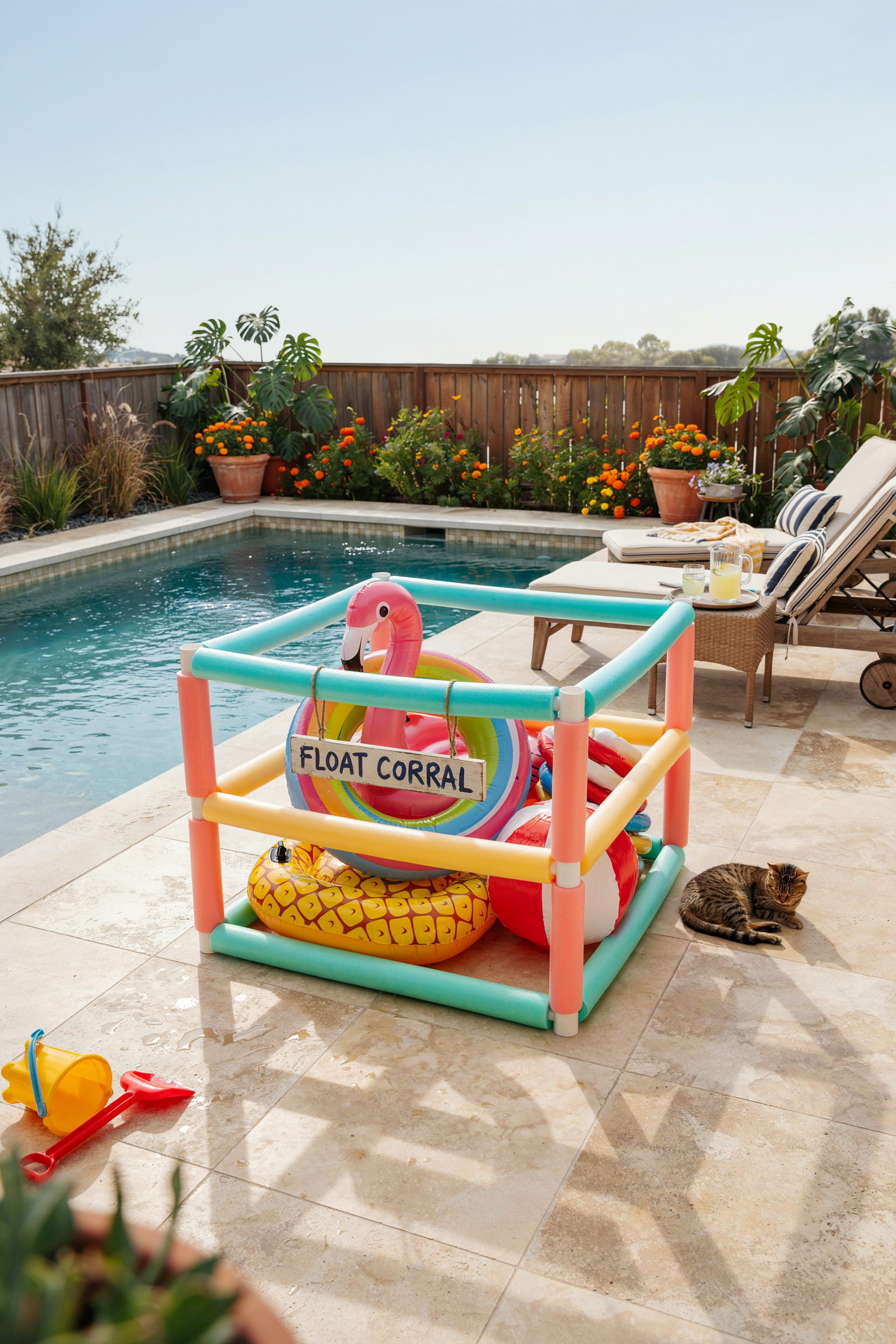 A Pool Noodle Corral Built from PVC