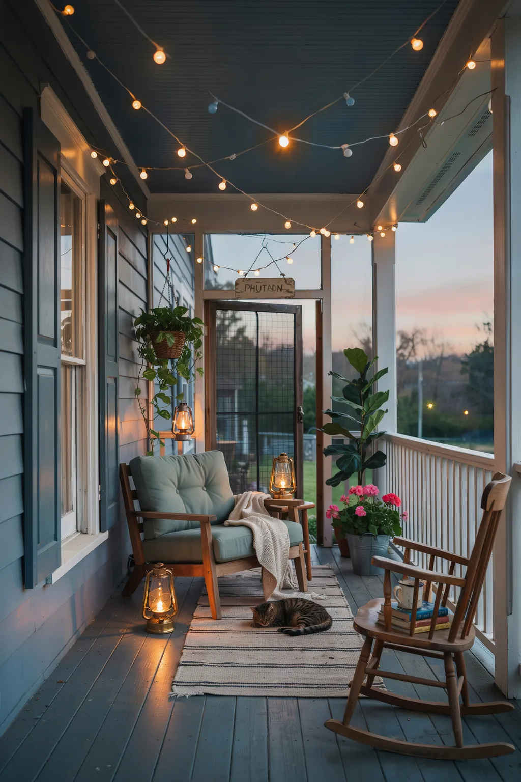 Add String Lights Along the Ceiling or Railing