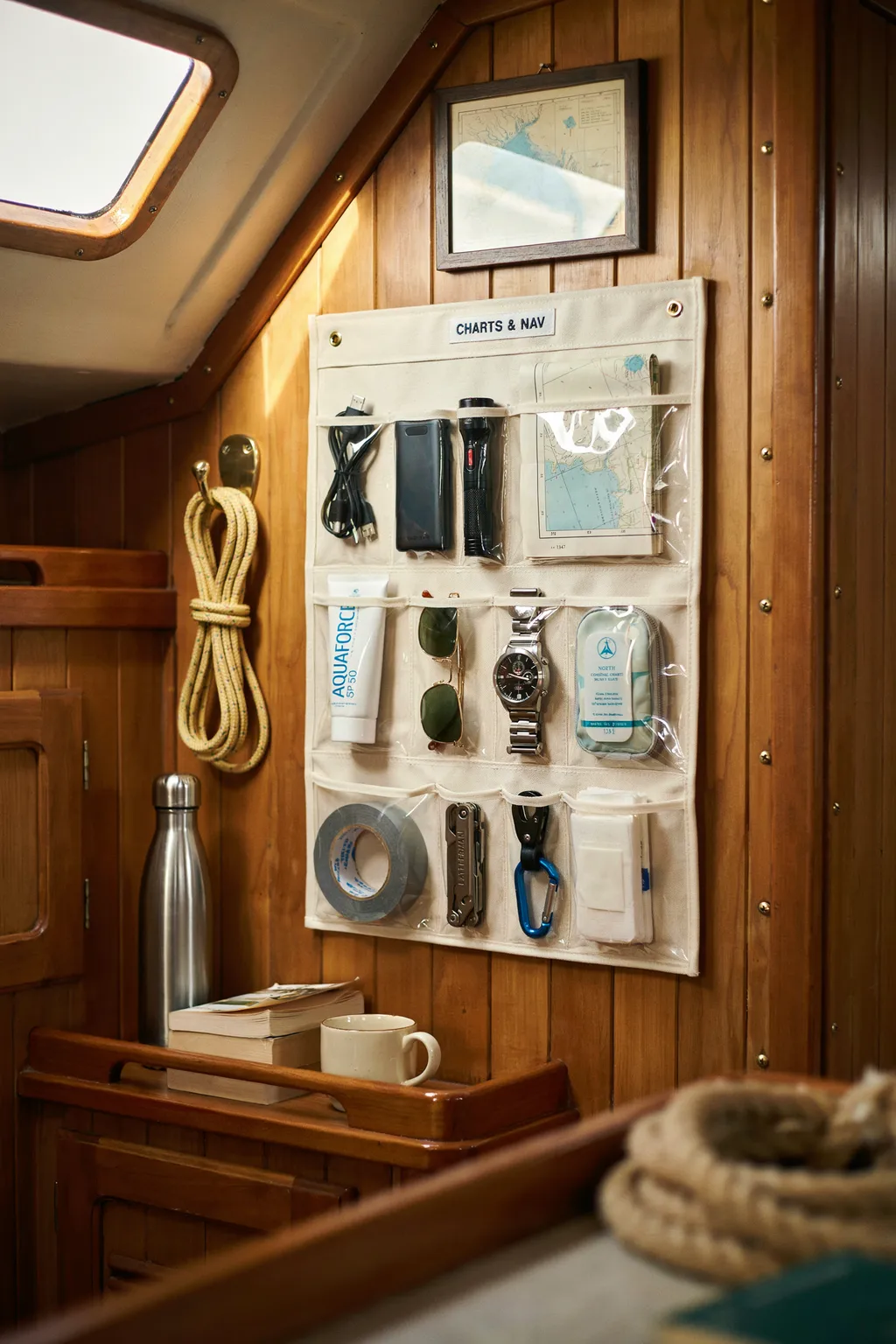 Add a Hanging Shoe Organizer in the Cabin