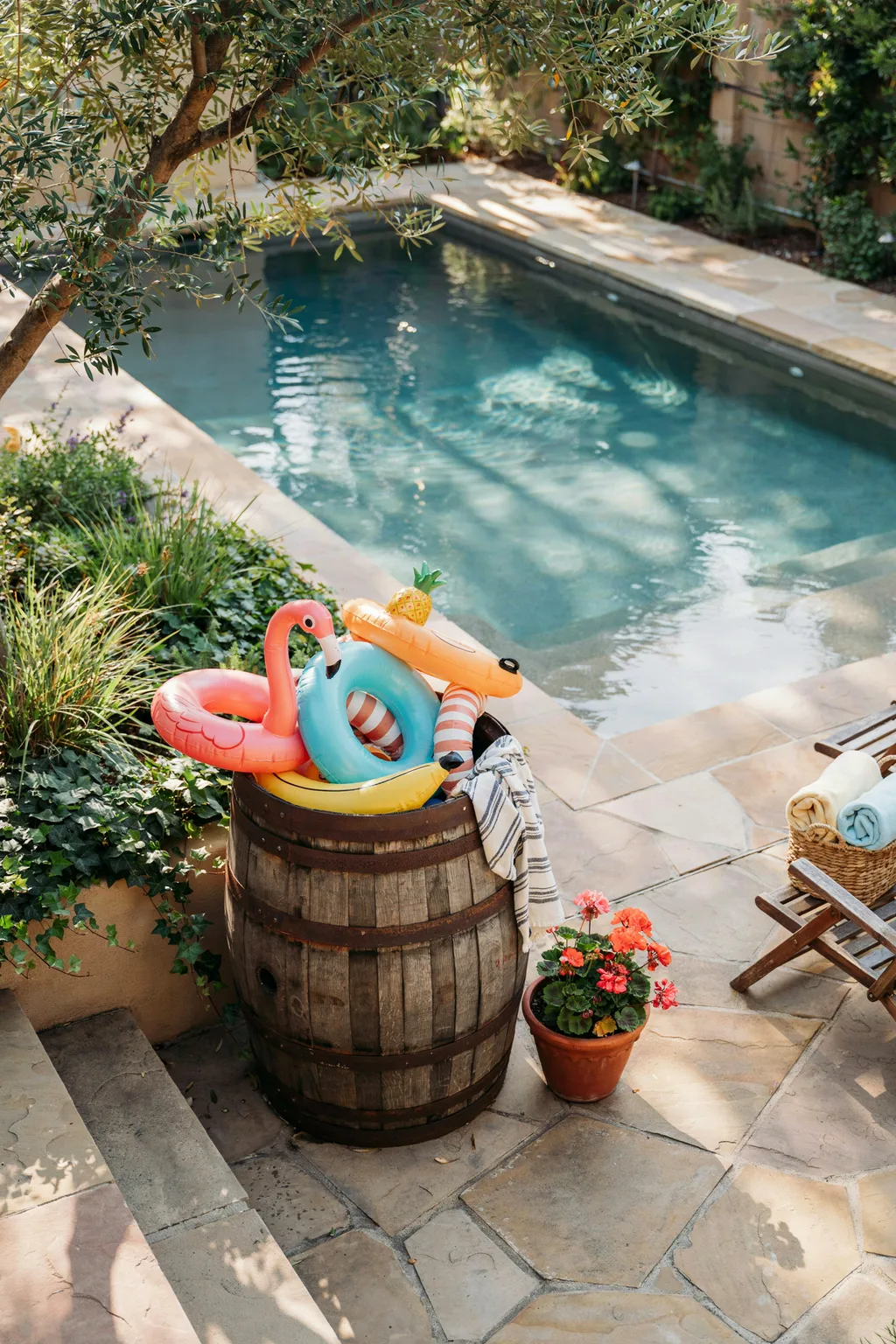 An Old Wine Barrel Planter