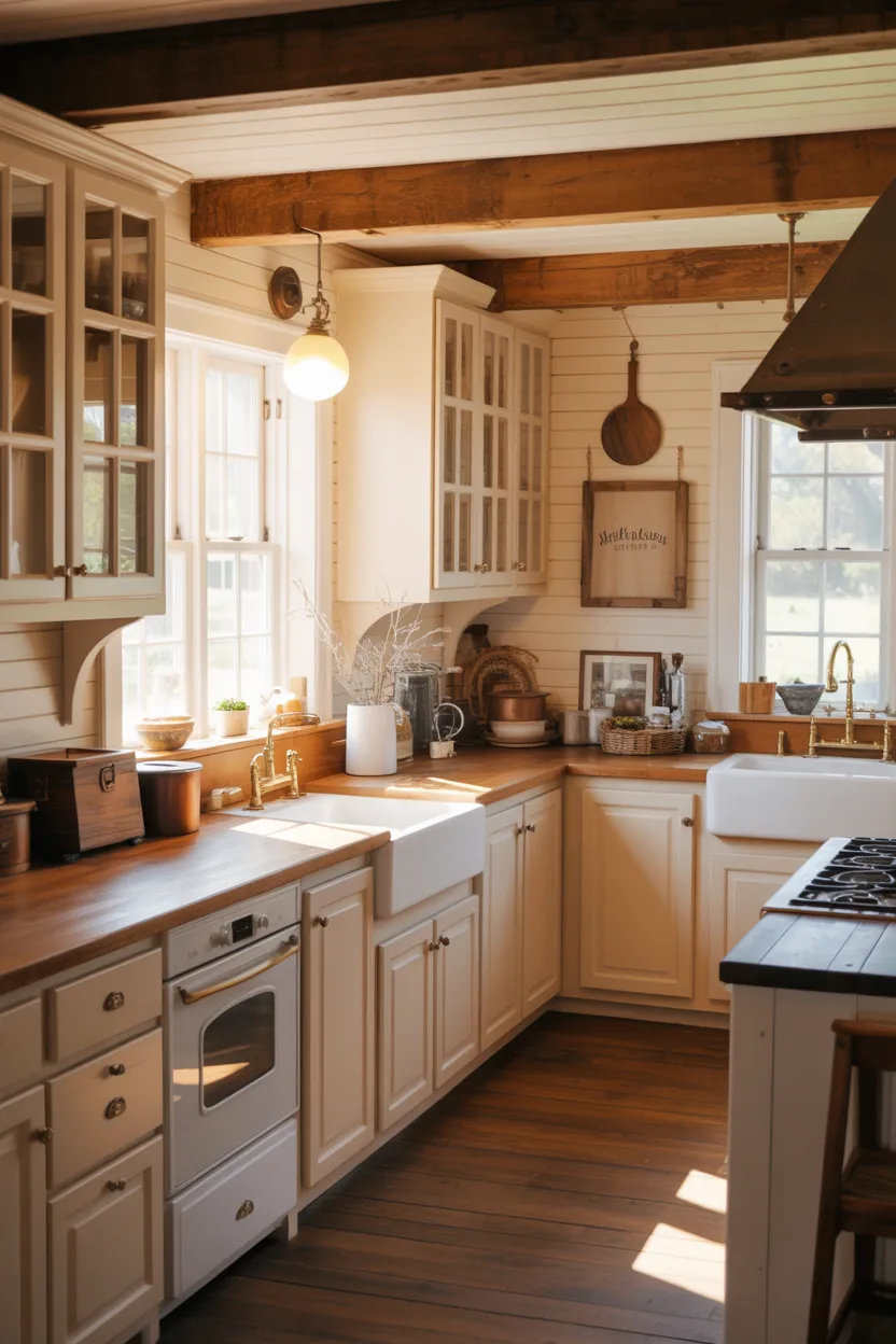 Antique White Cabinets for a Vintage Feel