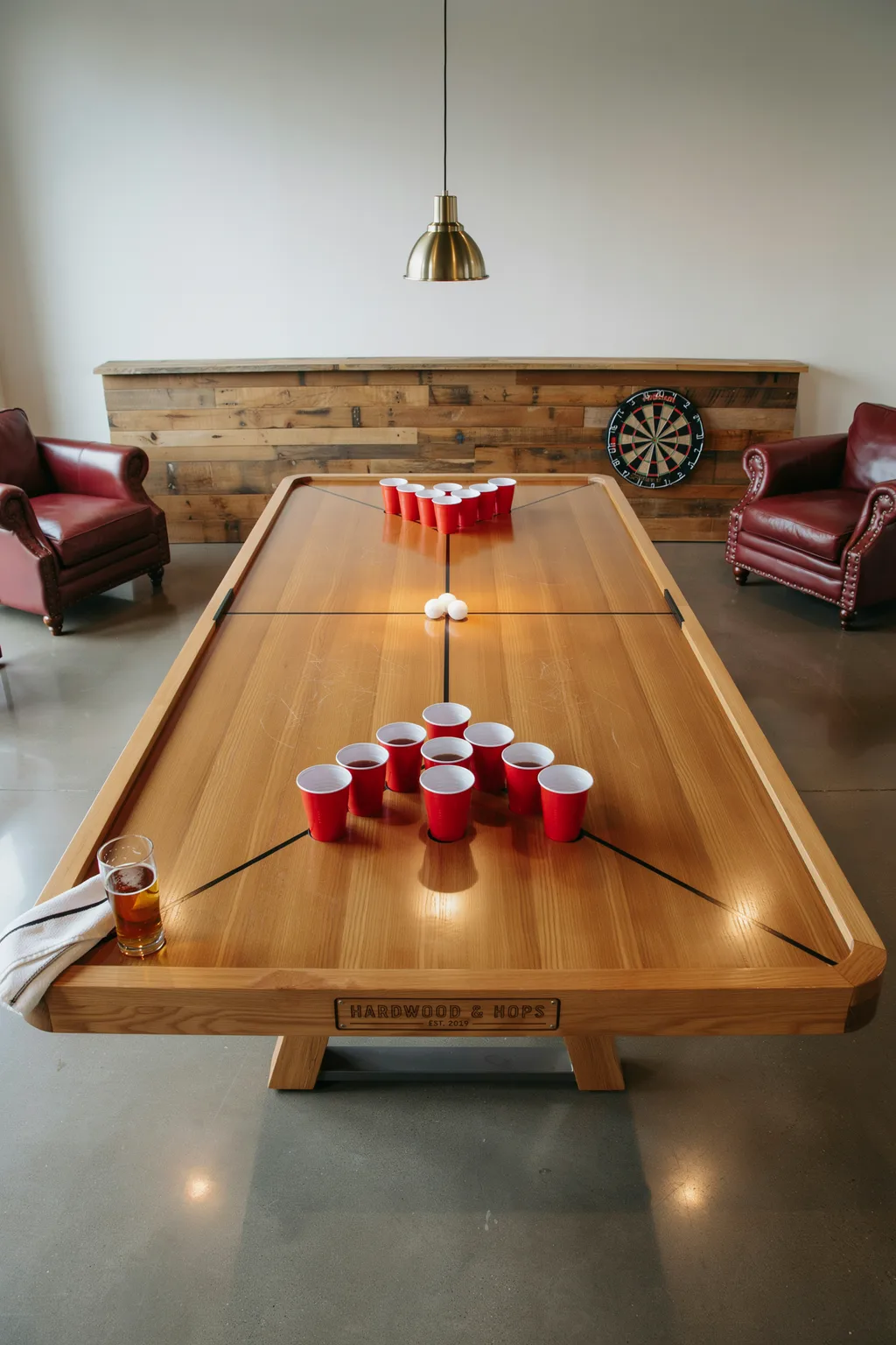 Beer Pong Table with Built-In Cup Holders