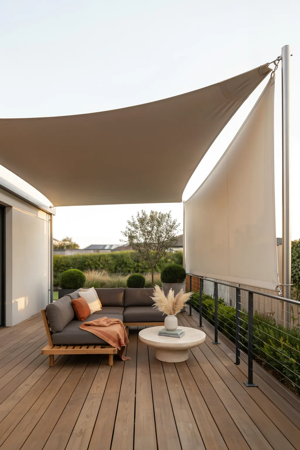 Canvas Shade Sail as Side Wall