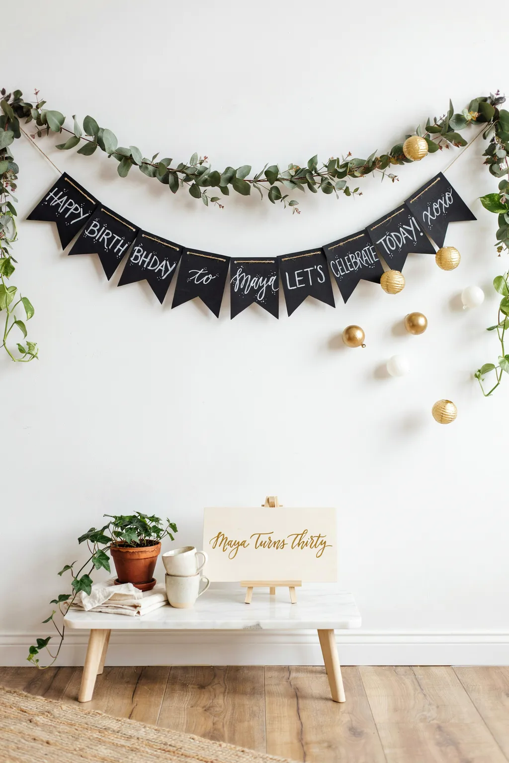 Chalkboard Bunting for Customizable Messages