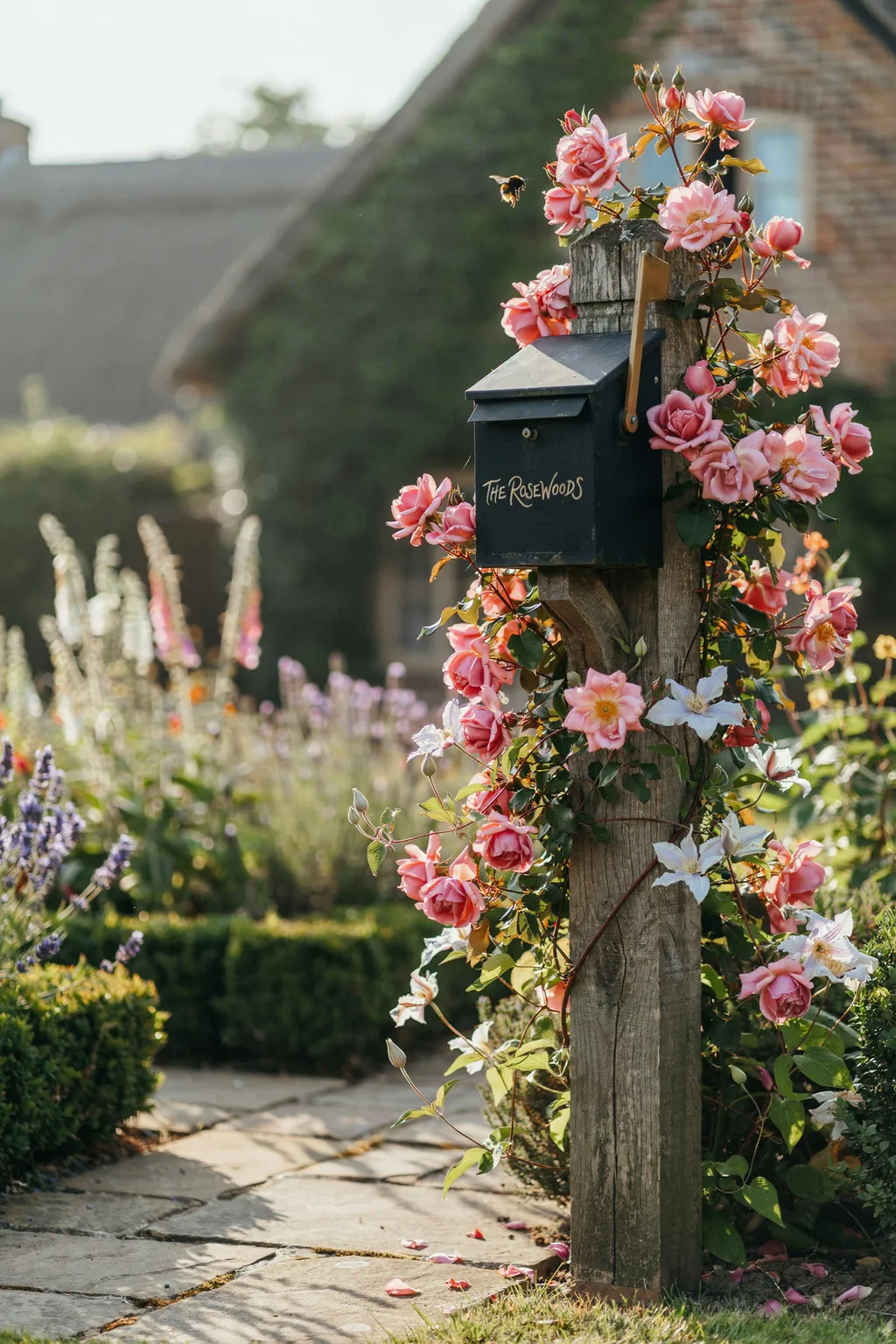 Climbing Vines on a Wooden Post