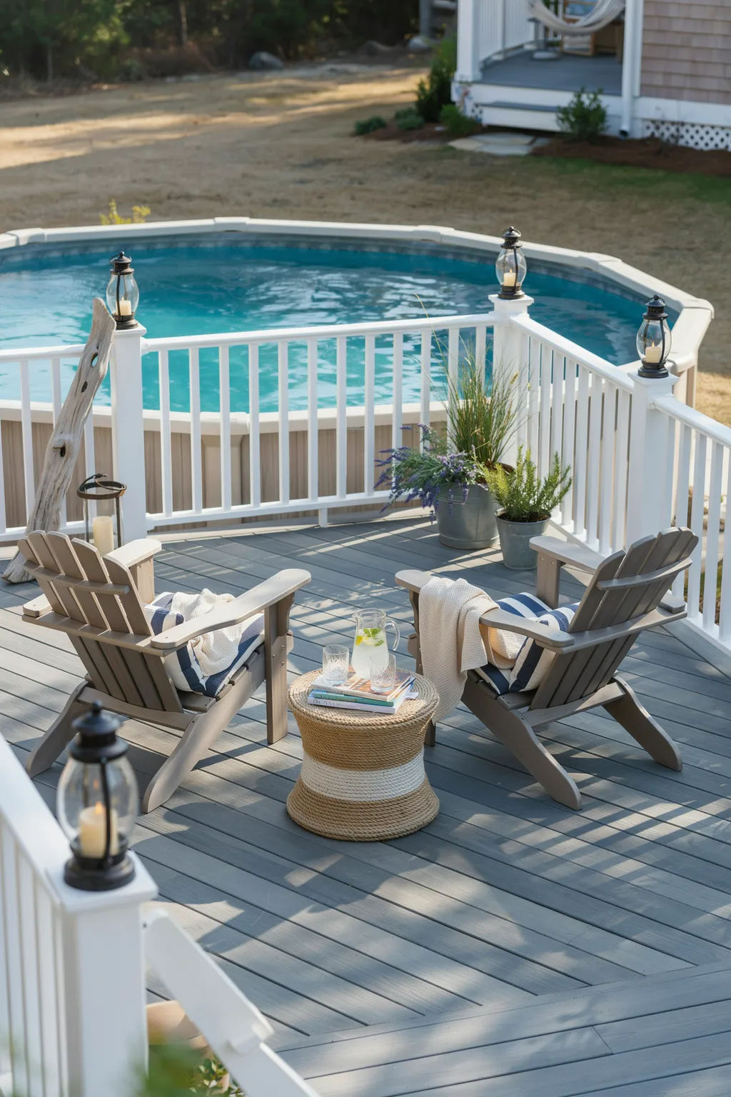 Coastal Blue and White Deck