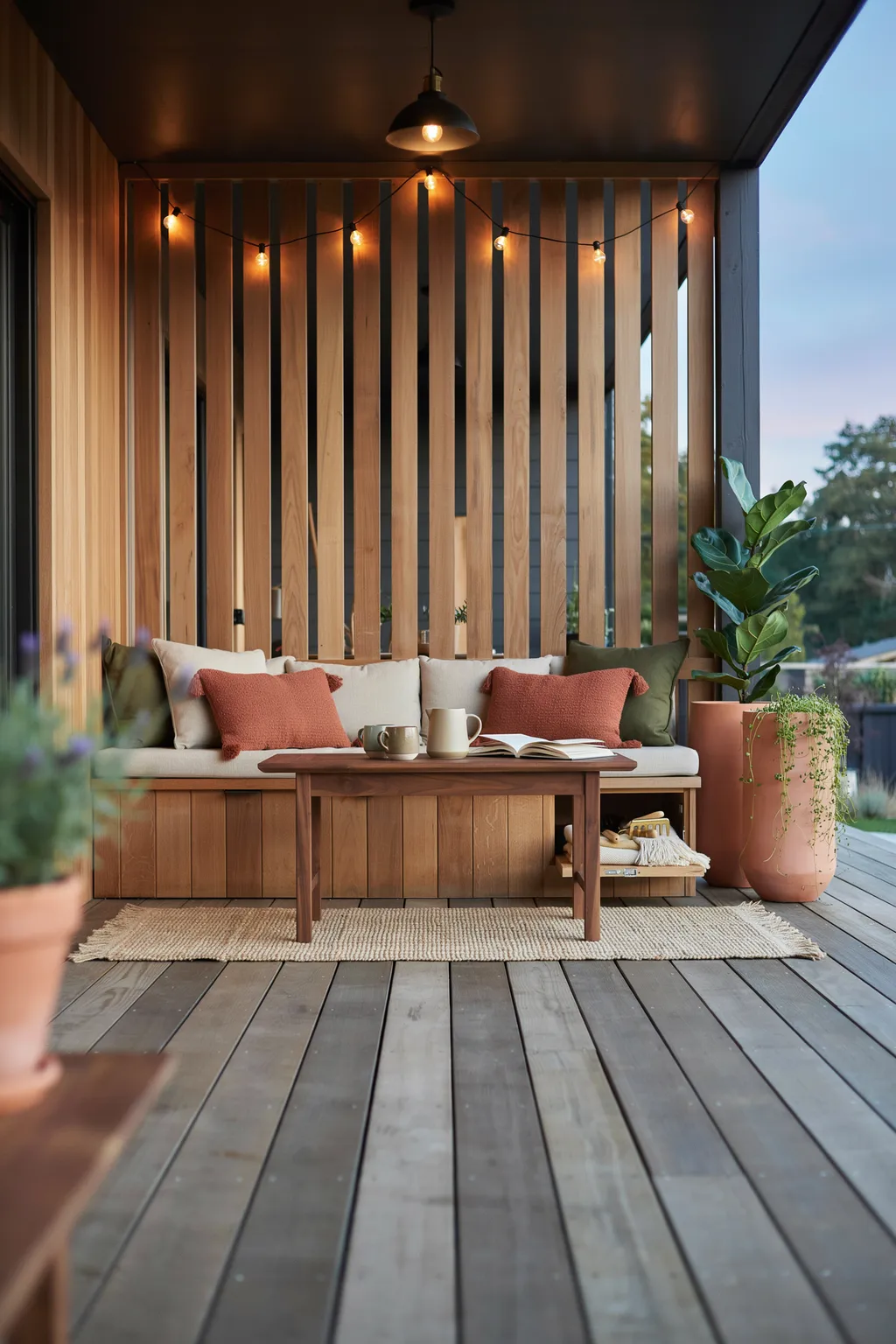 Custom Built-In Bench with Tall Backrest