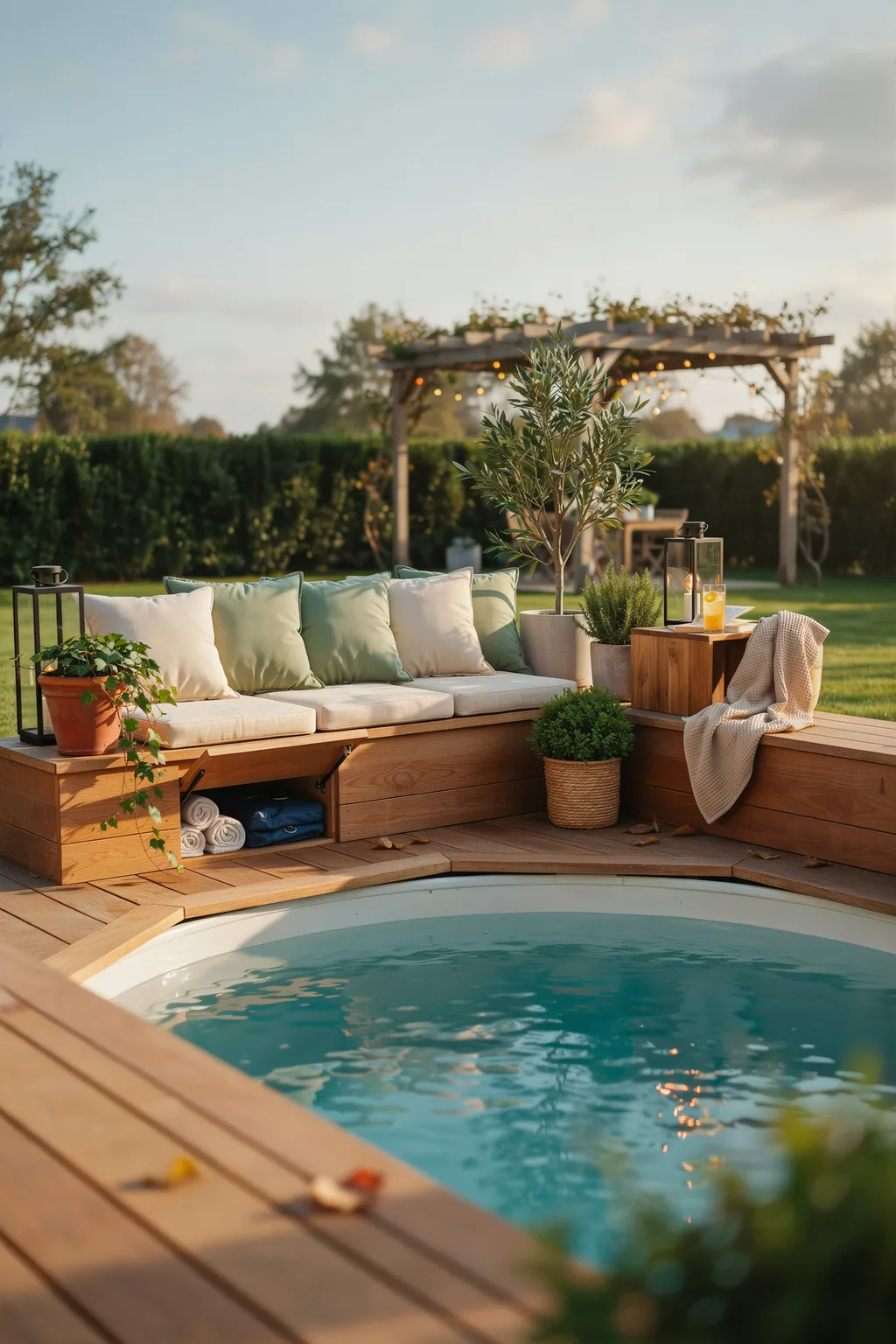 Deck With Built-In Bench Seating