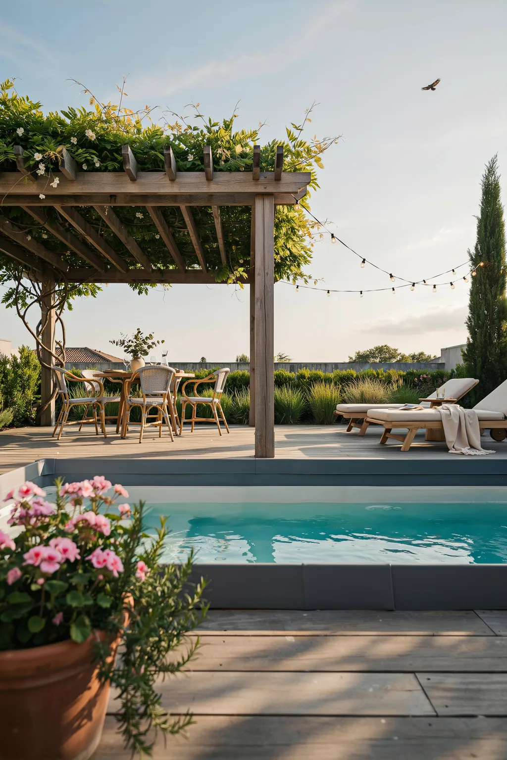 Deck With a Pergola Cover