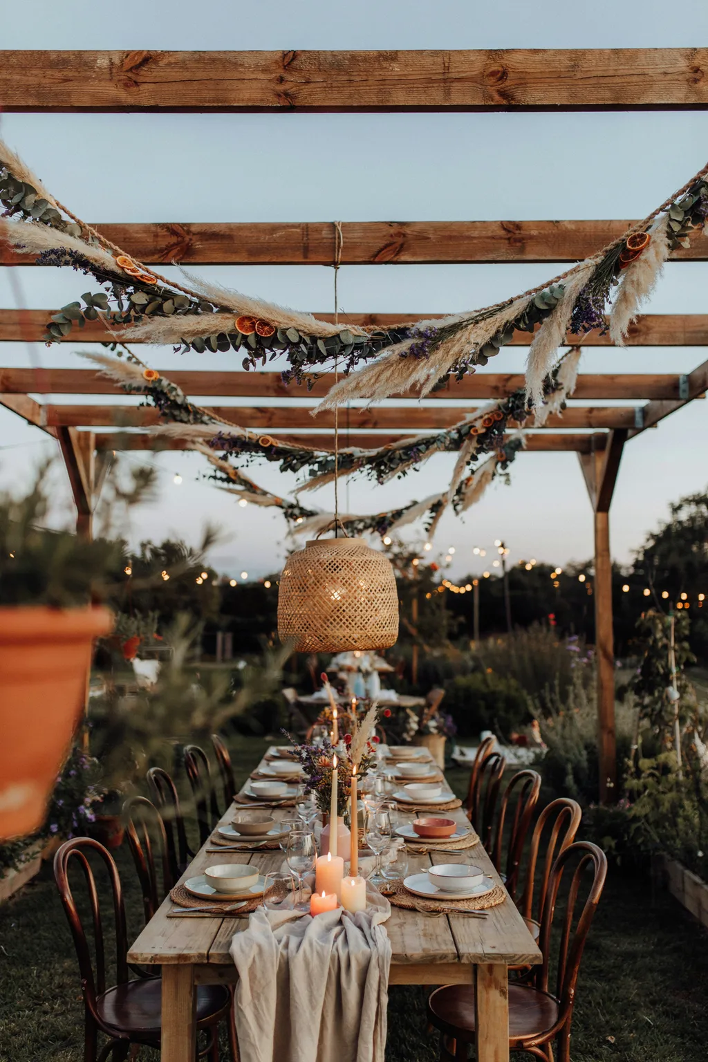 Floral Bunting Using Dried Flowers