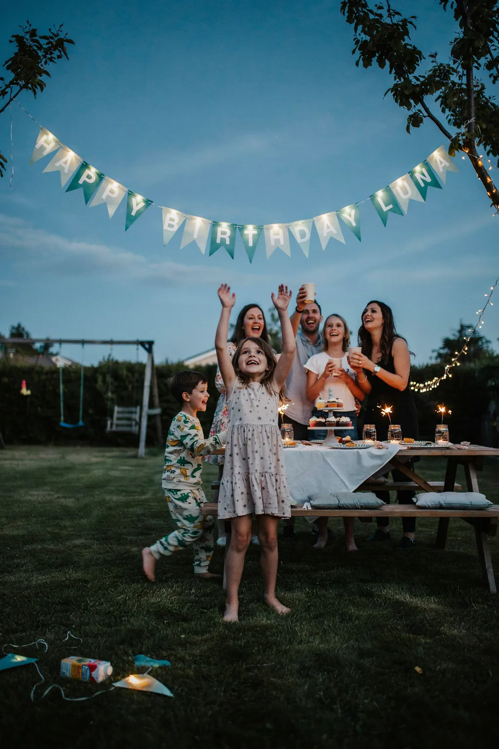 Glow-in-the-Dark Bunting for Evening Parties