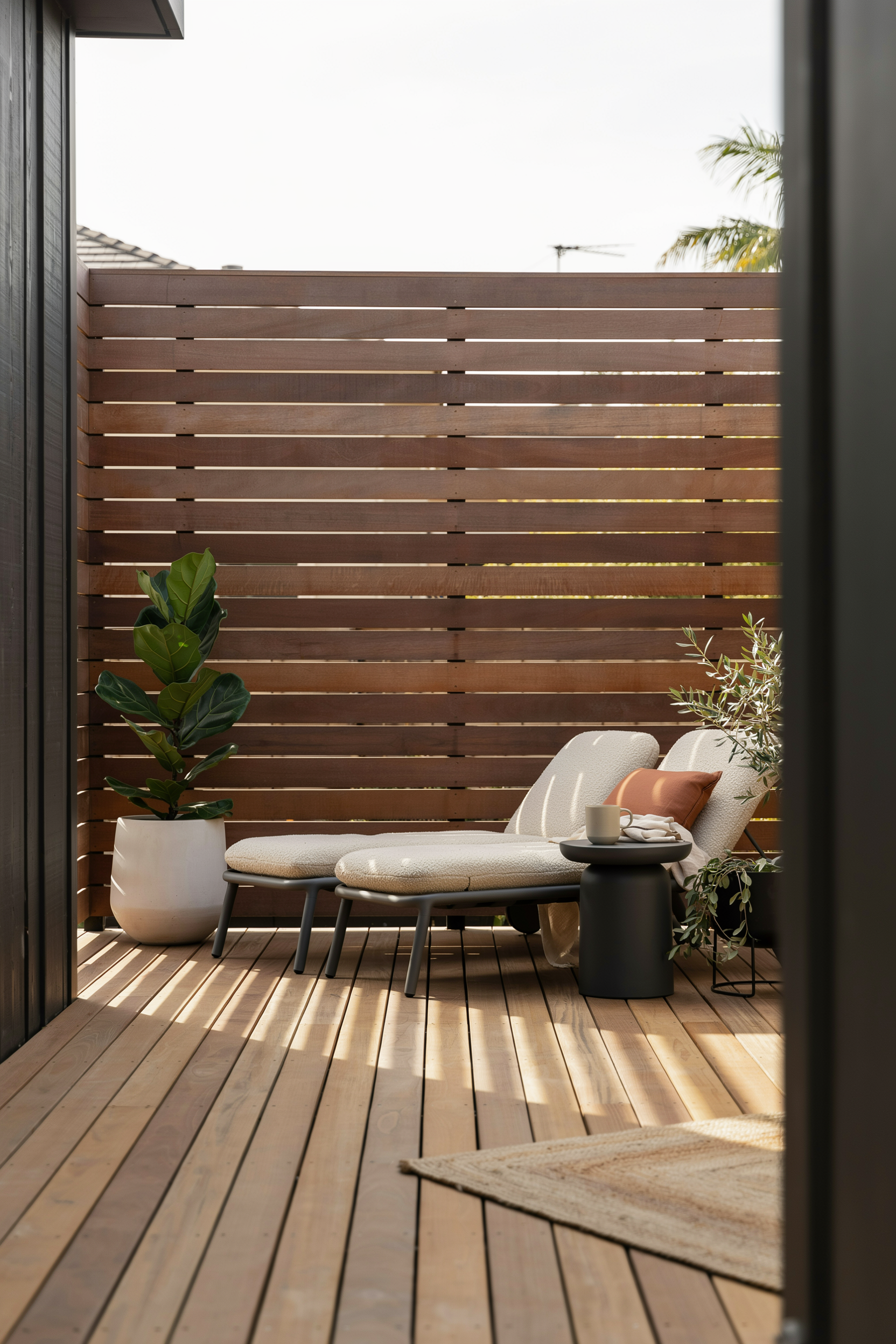 Horizontal Wood Slat Screen