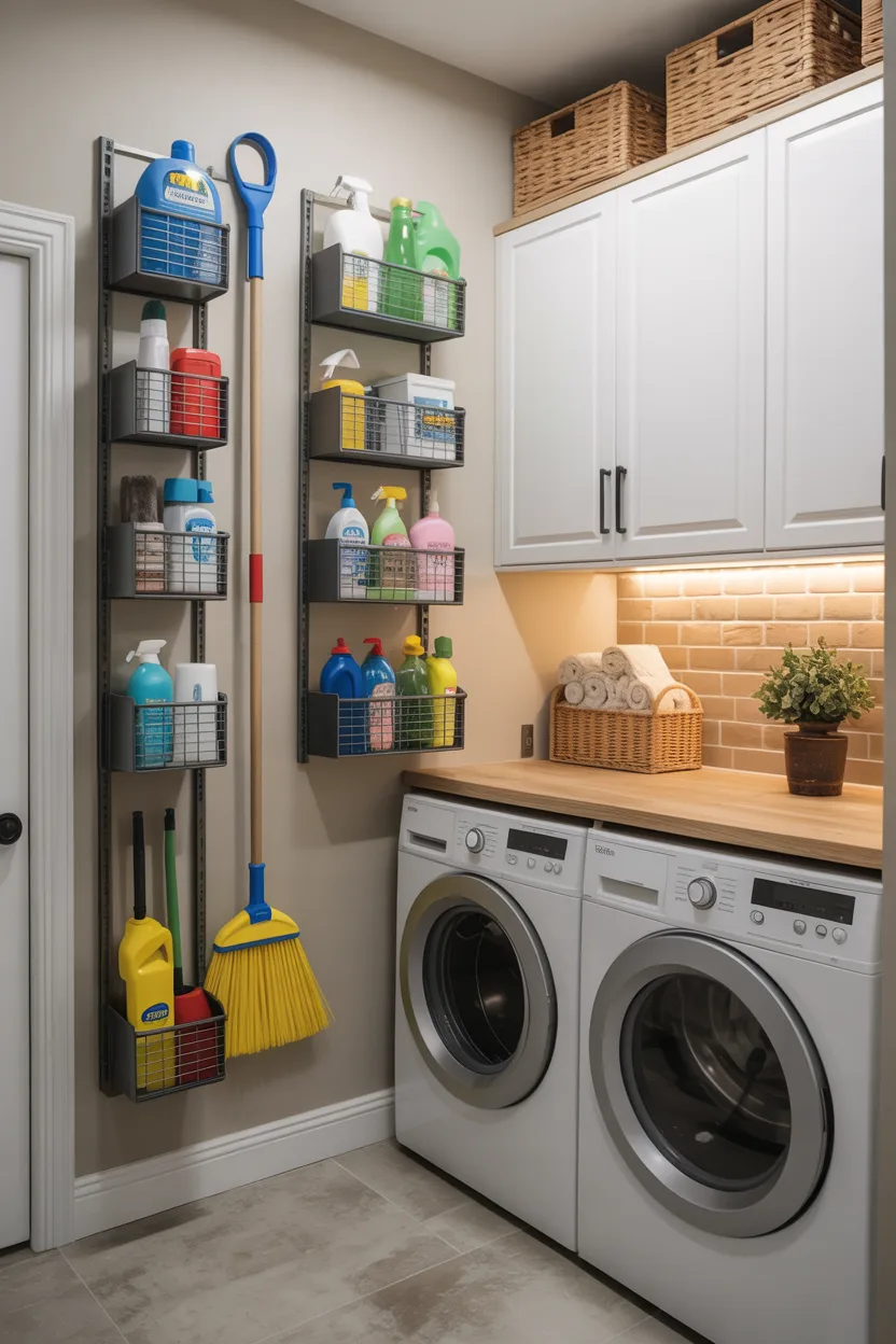 Incorporate Smart Storage for Cleaning Supplies