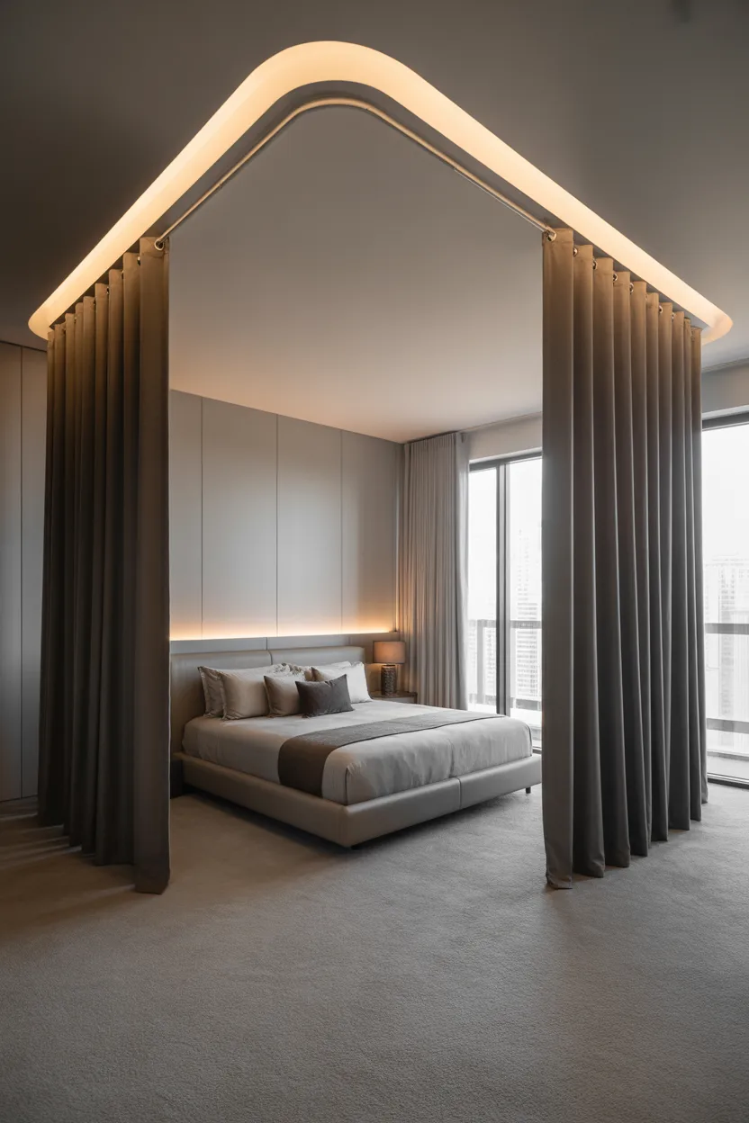 Minimalist Concealed Ceiling Tracks