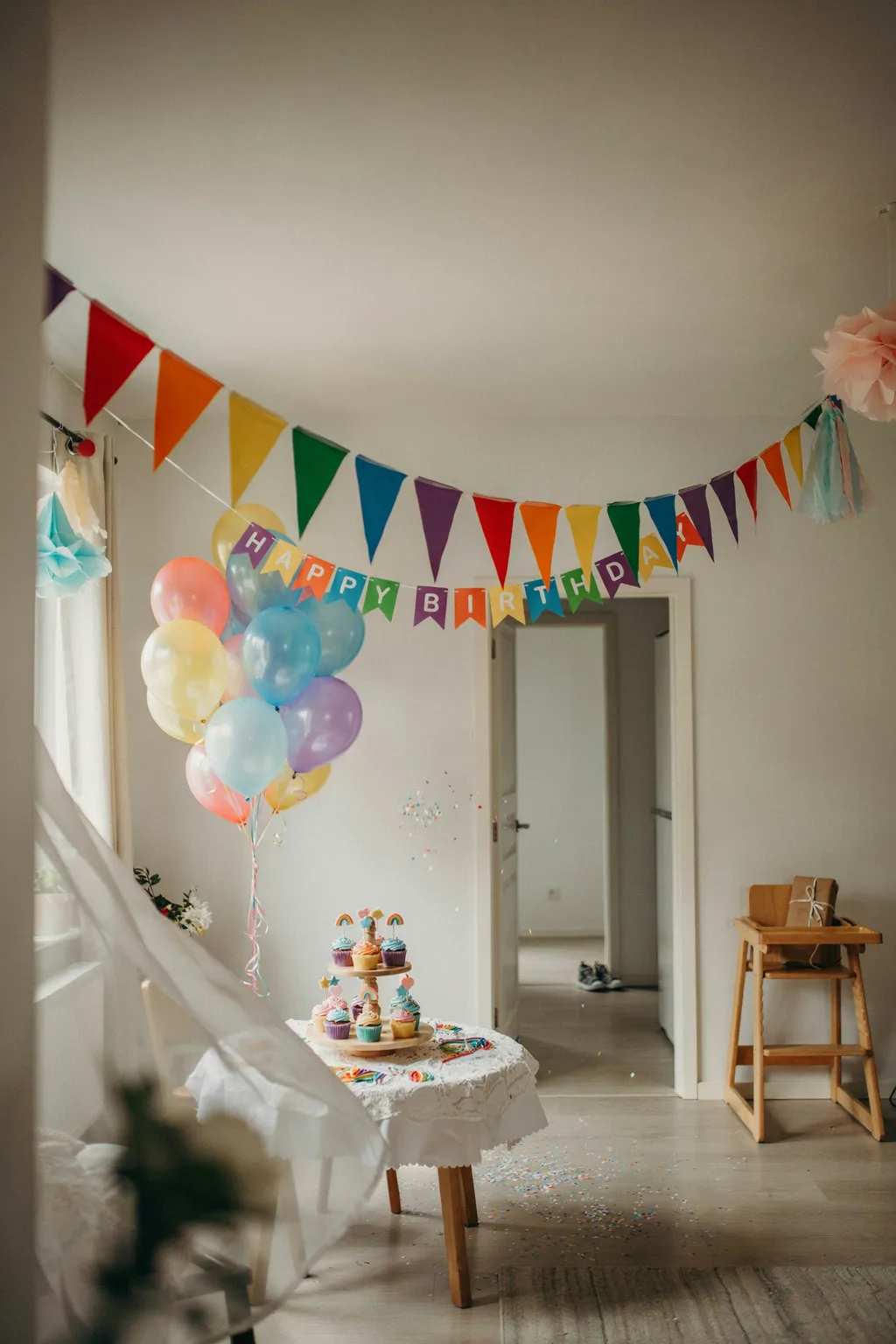 Rainbow Bunting for Children's Parties