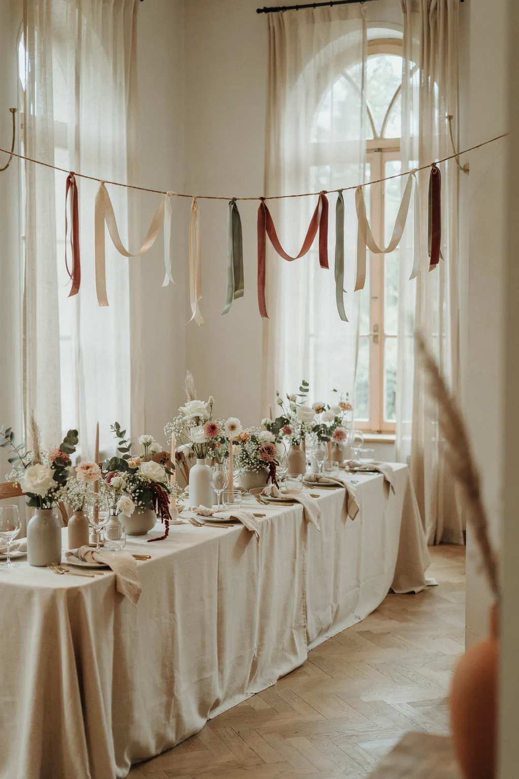 Ribbon Bunting for an Elegant Finish