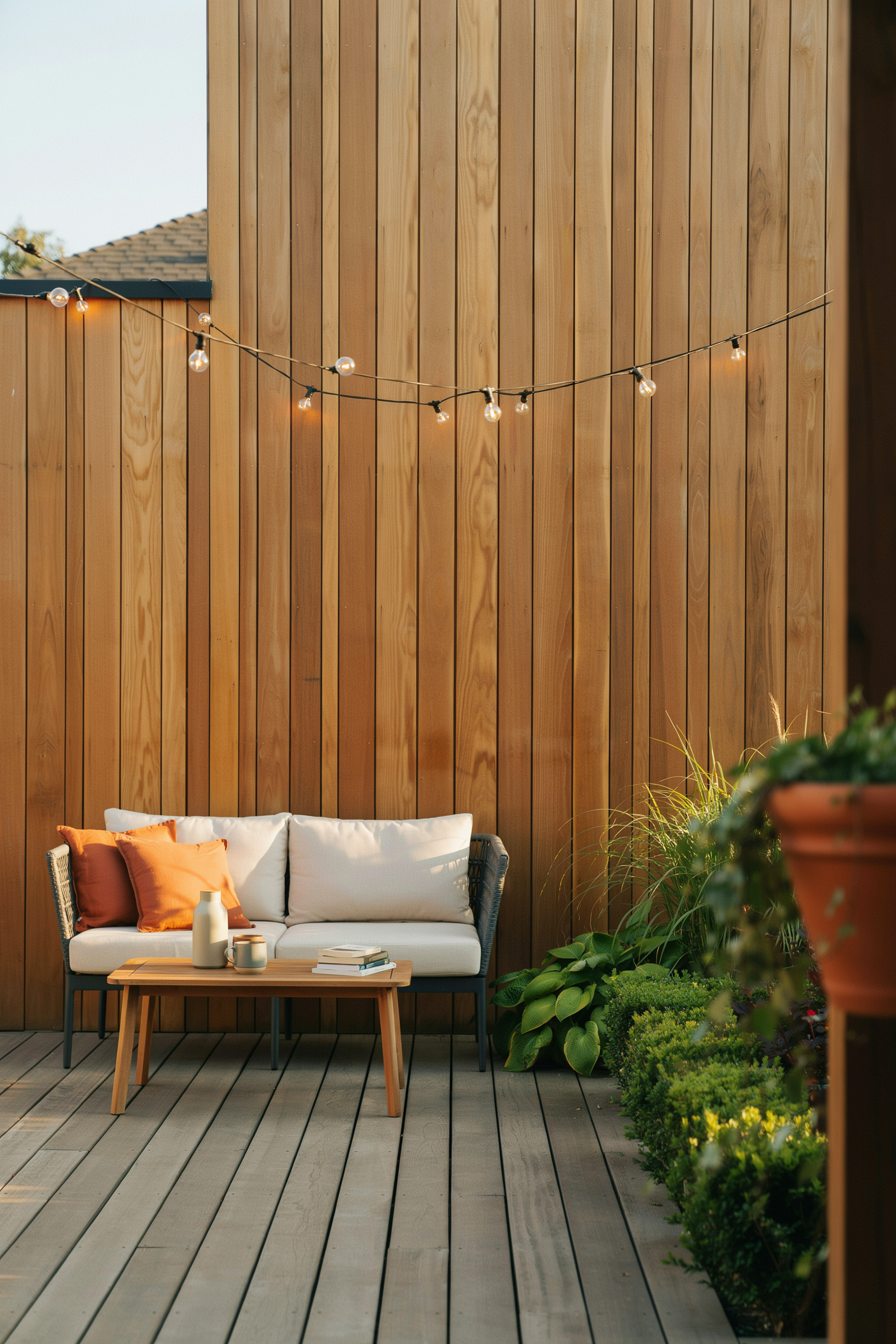 Tall Cedar Plank Privacy Wall