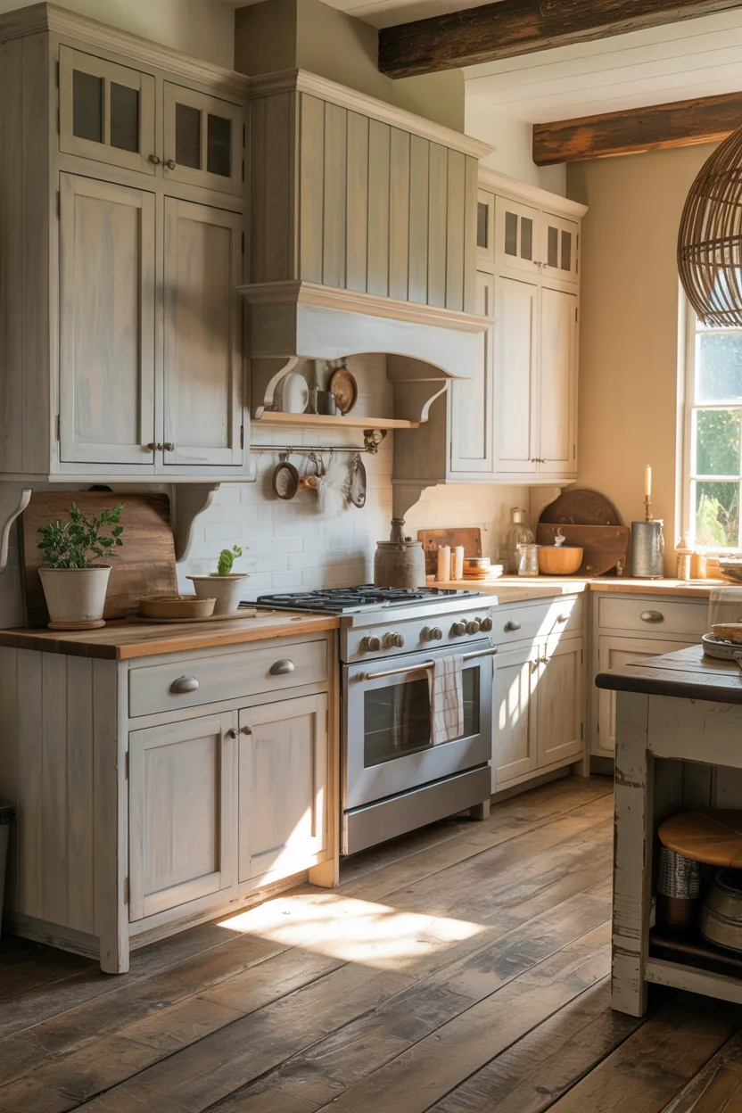 White Painted Cabinets With Visible Wood Grain